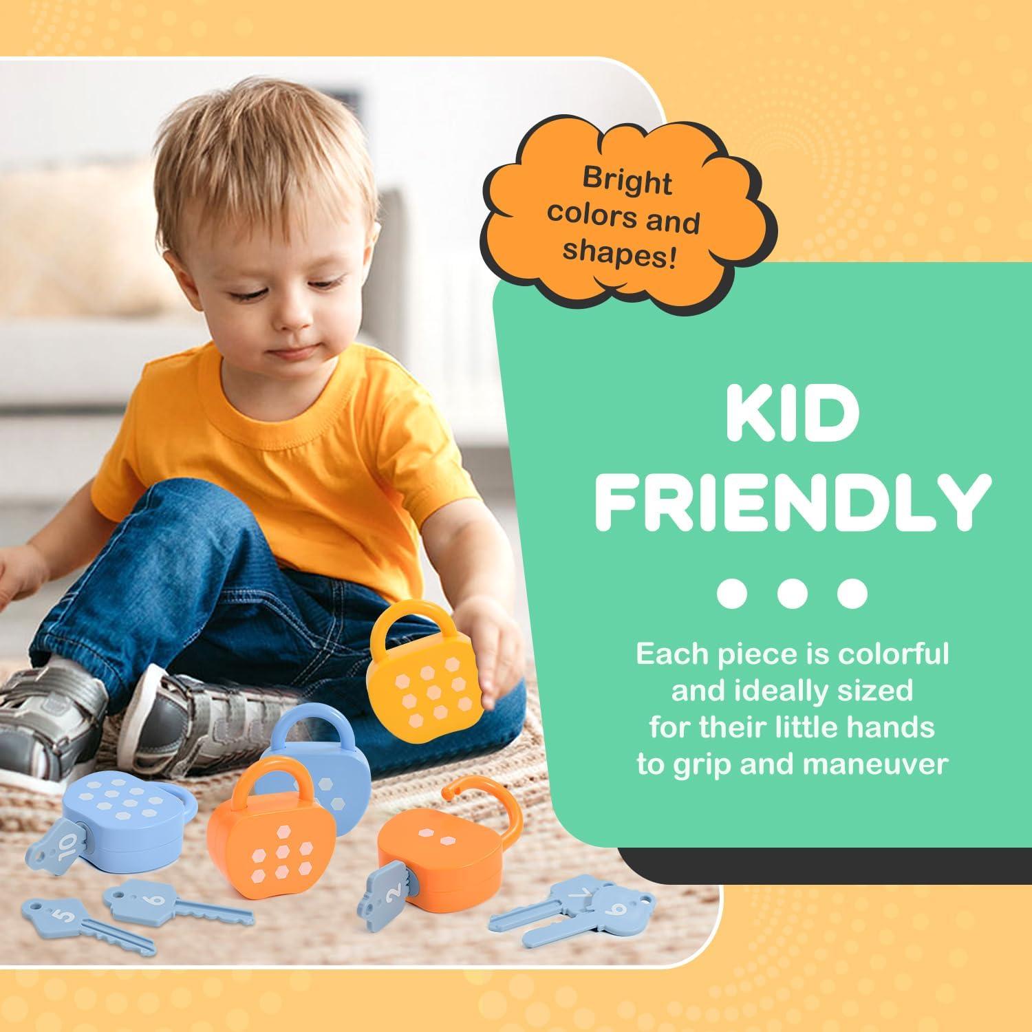 Juguete Educativo GEERAY Cerraduras y Llaves Montessori 10 Piezas