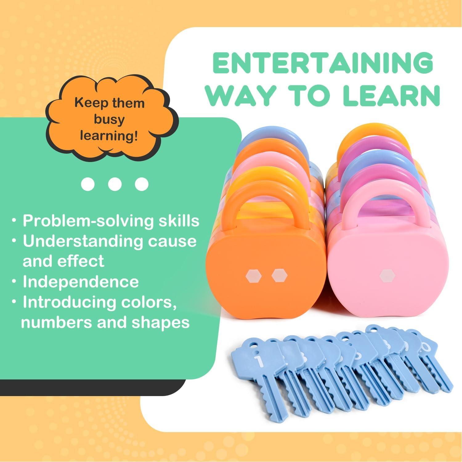 Juguete Educativo GEERAY Cerraduras y Llaves Montessori 10 Piezas