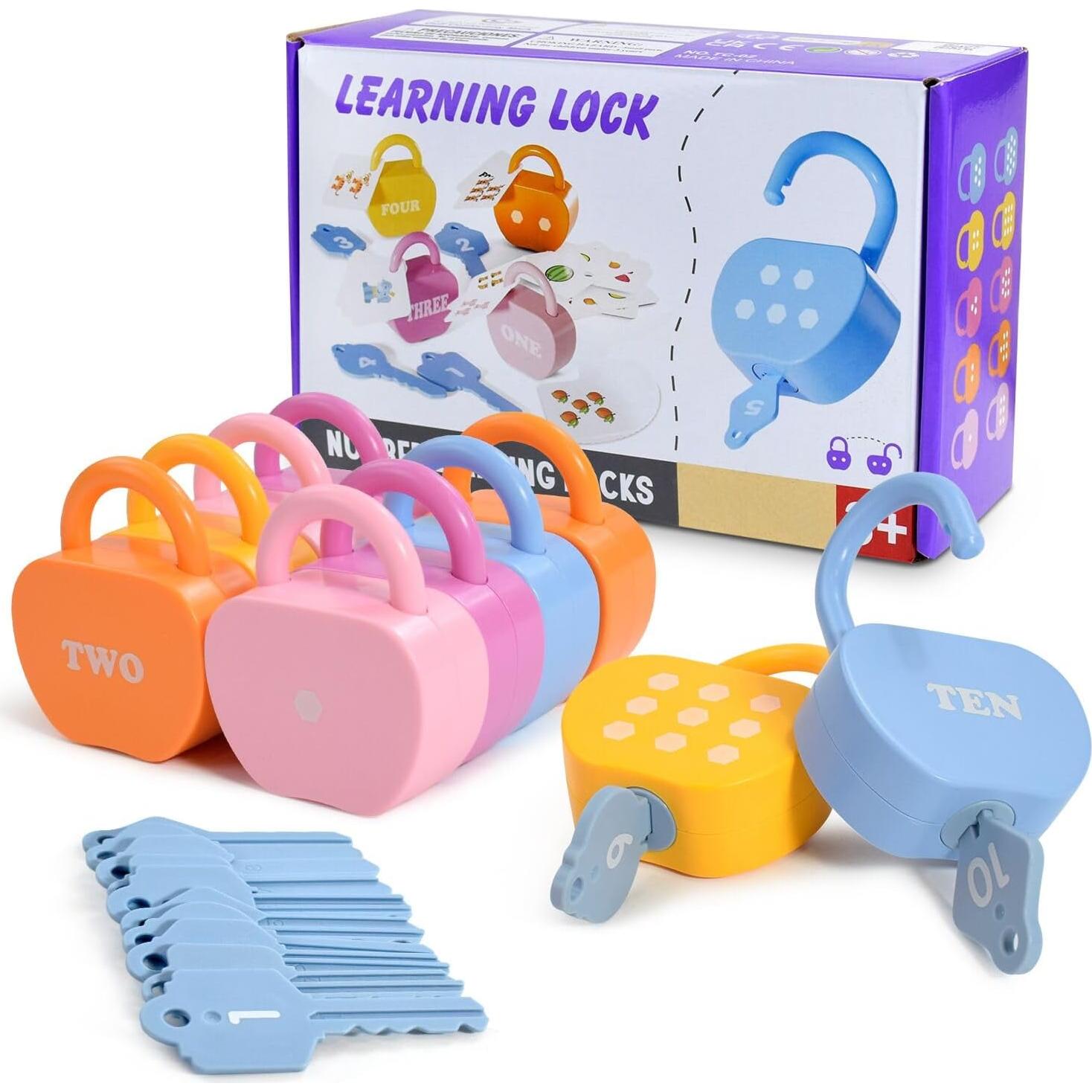 Juguete Educativo GEERAY Cerraduras y Llaves Montessori 10 Piezas