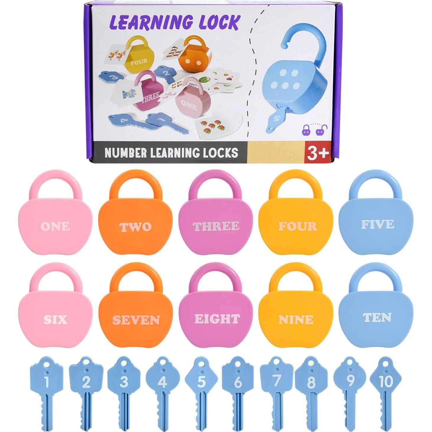 Juguete Educativo GEERAY Cerraduras y Llaves Montessori 10 Piezas