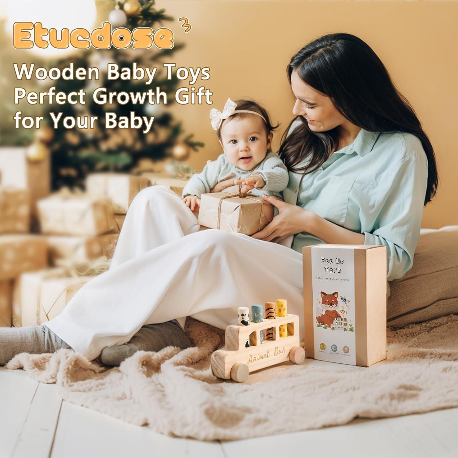 Juguete Pop Up de Madera Etucdose para Bebés 12+ Meses