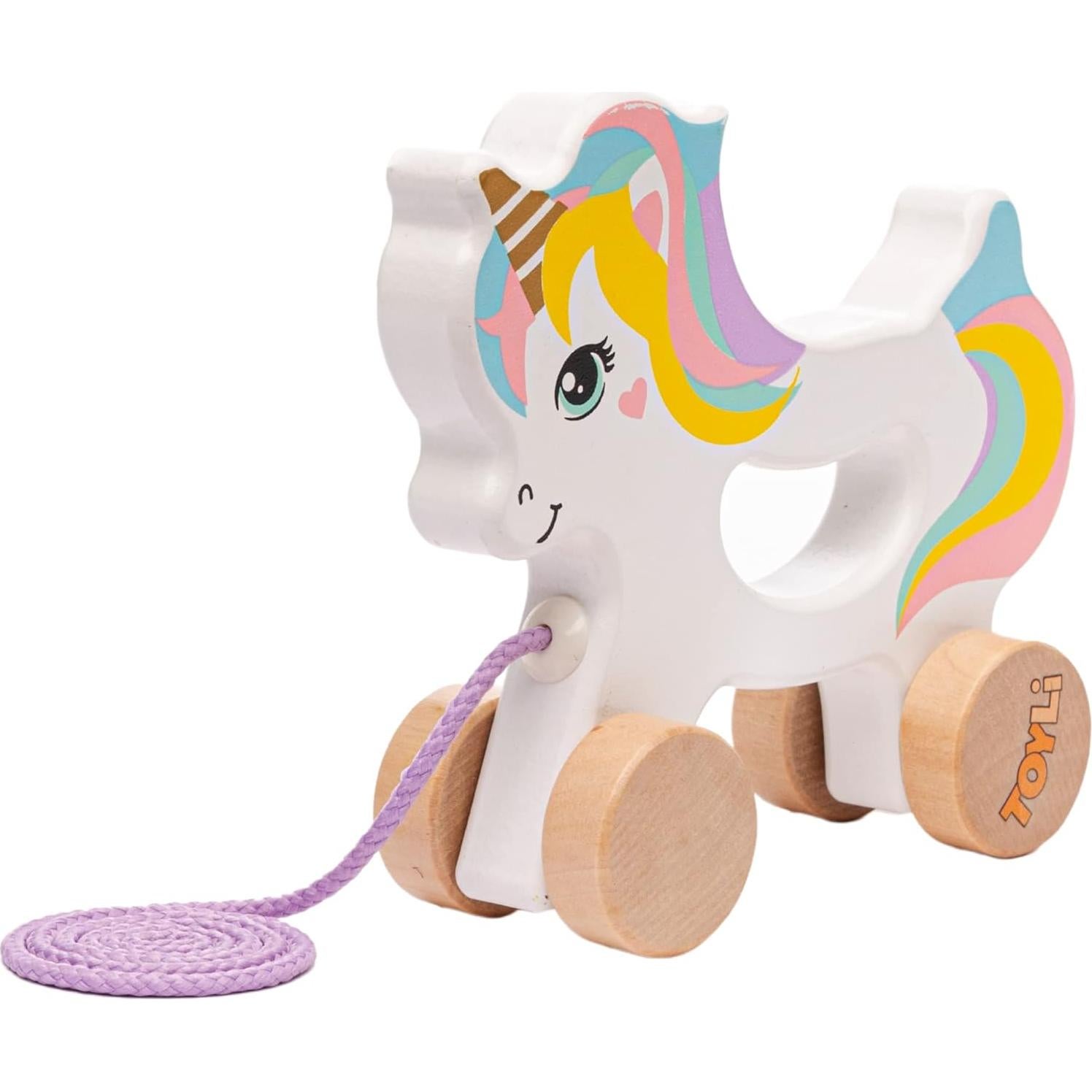 Juguete de empuje y tirón unicornio Toyli 16.8x14.5 cm