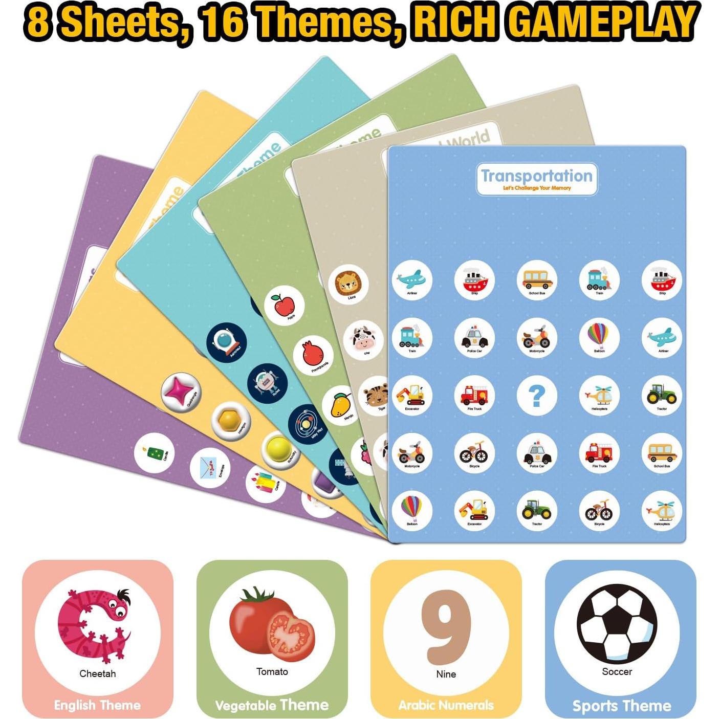 Juego de Memoria de Viaje GEMKARRY para Niños 3-9 Años