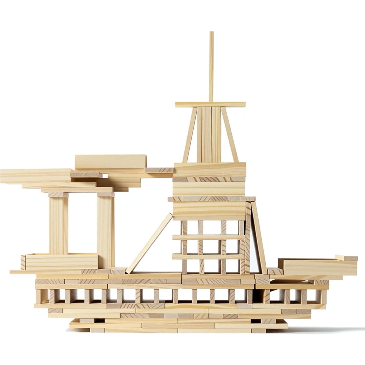 300 Bloques de Construcción de Madera Natural Penepico 3-8 Años