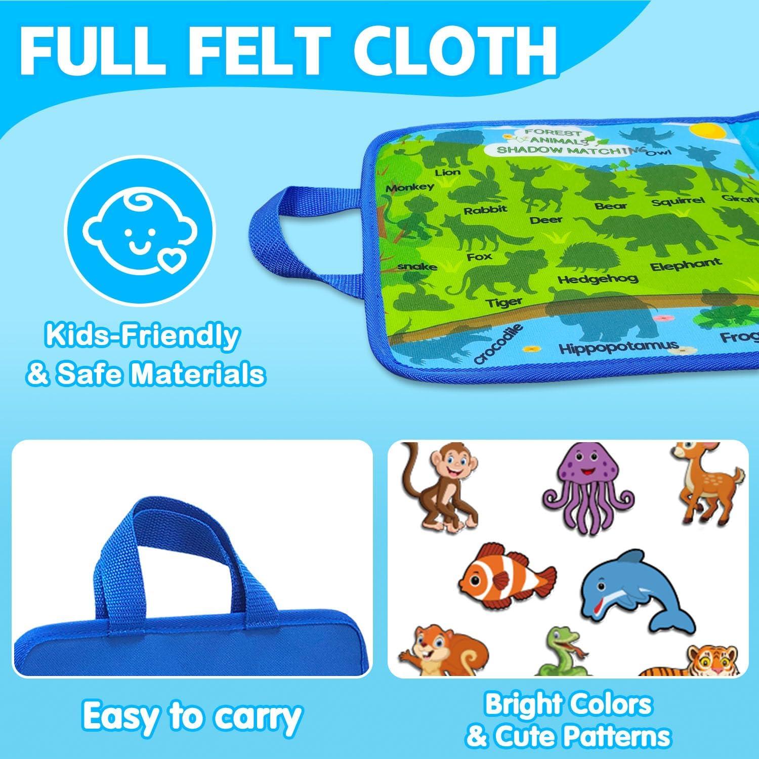 Tablero de Fieltro Montessori Grekos con 33 Tarjetas para Niños 3+