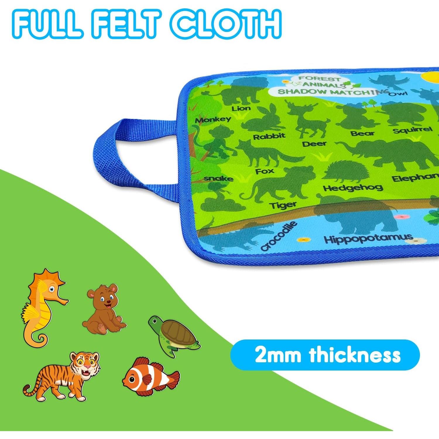 Tablero de Fieltro Montessori Grekos con 33 Tarjetas para Niños 3+