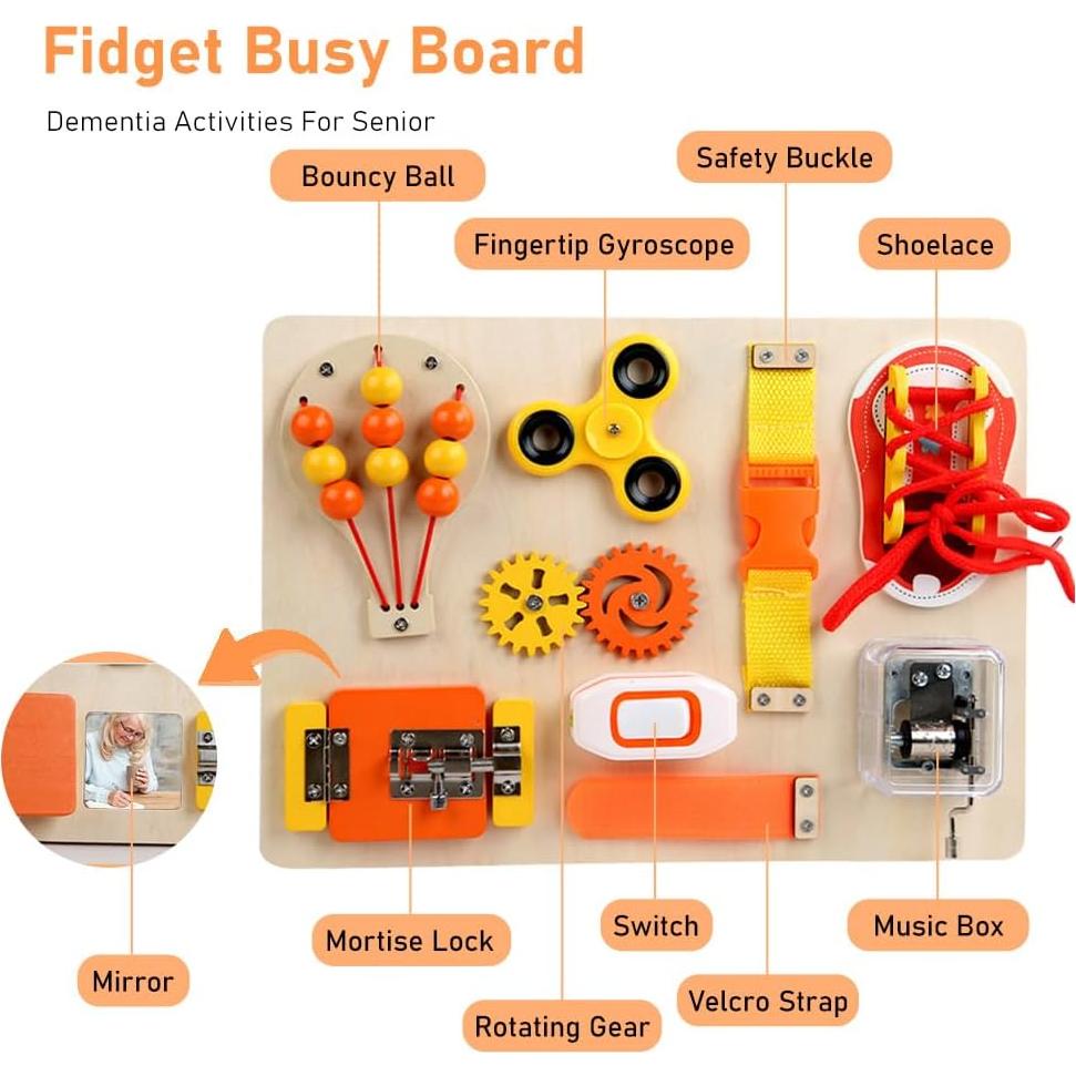 Tablero Ocupado Fidget Mibcocny para Ancianos 29.5x24.1cm