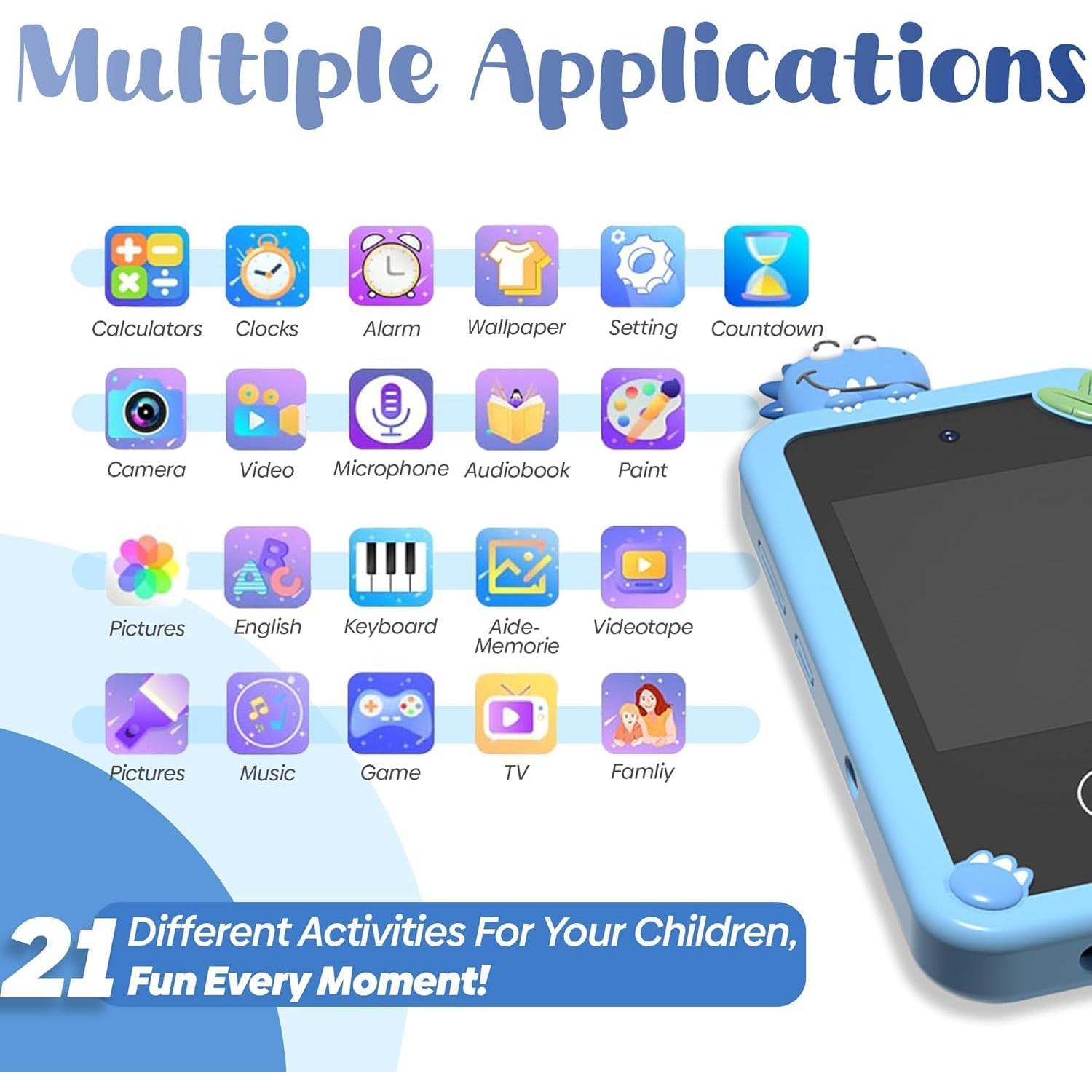 Teléfono Inteligente Selybria para Niños 3-9 Años - 16 Juegos