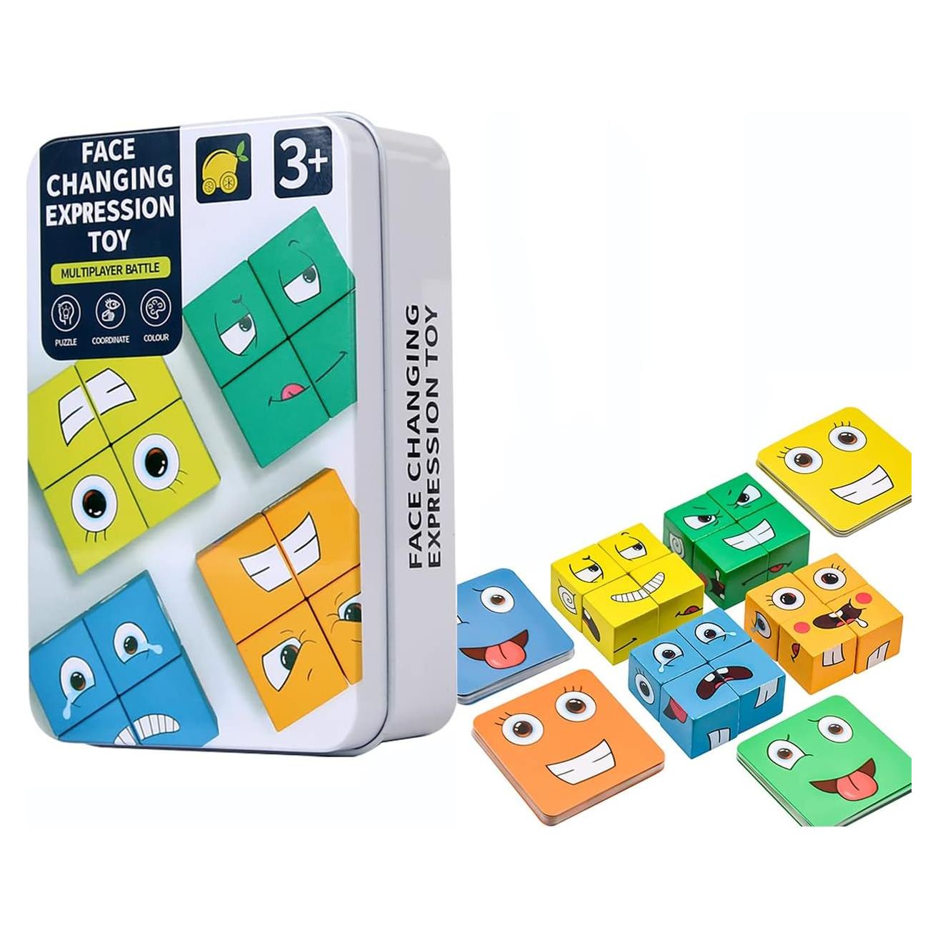 Juego de Rompecabezas de Madera LLRRJJ con Emoticonos