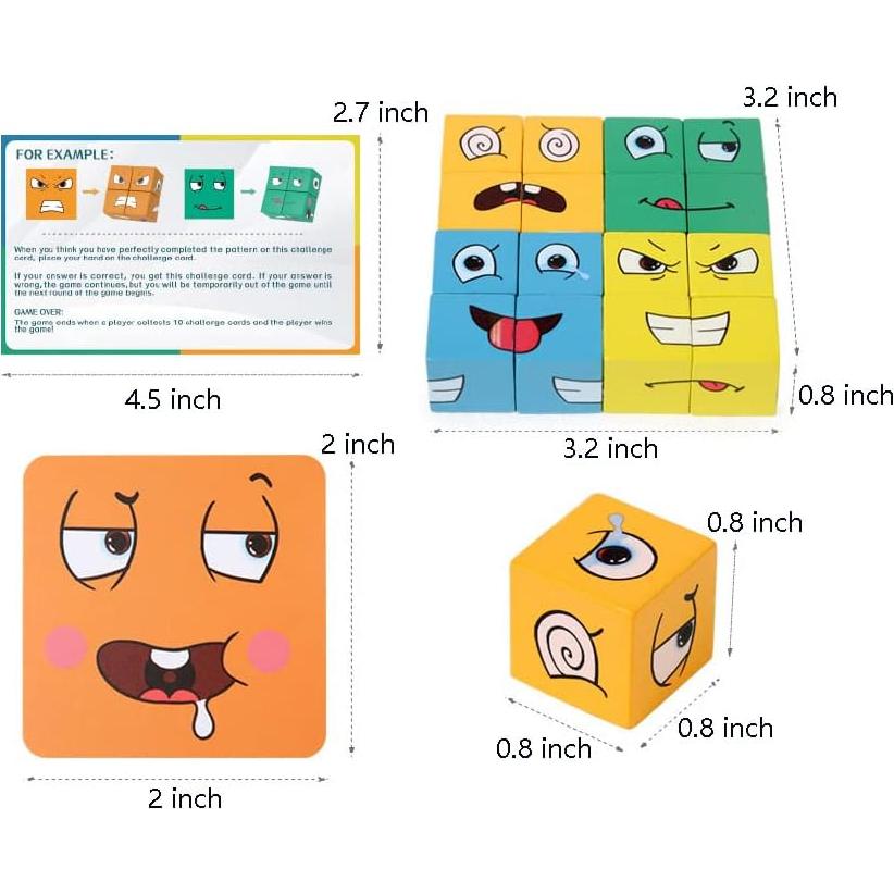 Juego de Rompecabezas de Madera LLRRJJ con Emoticonos