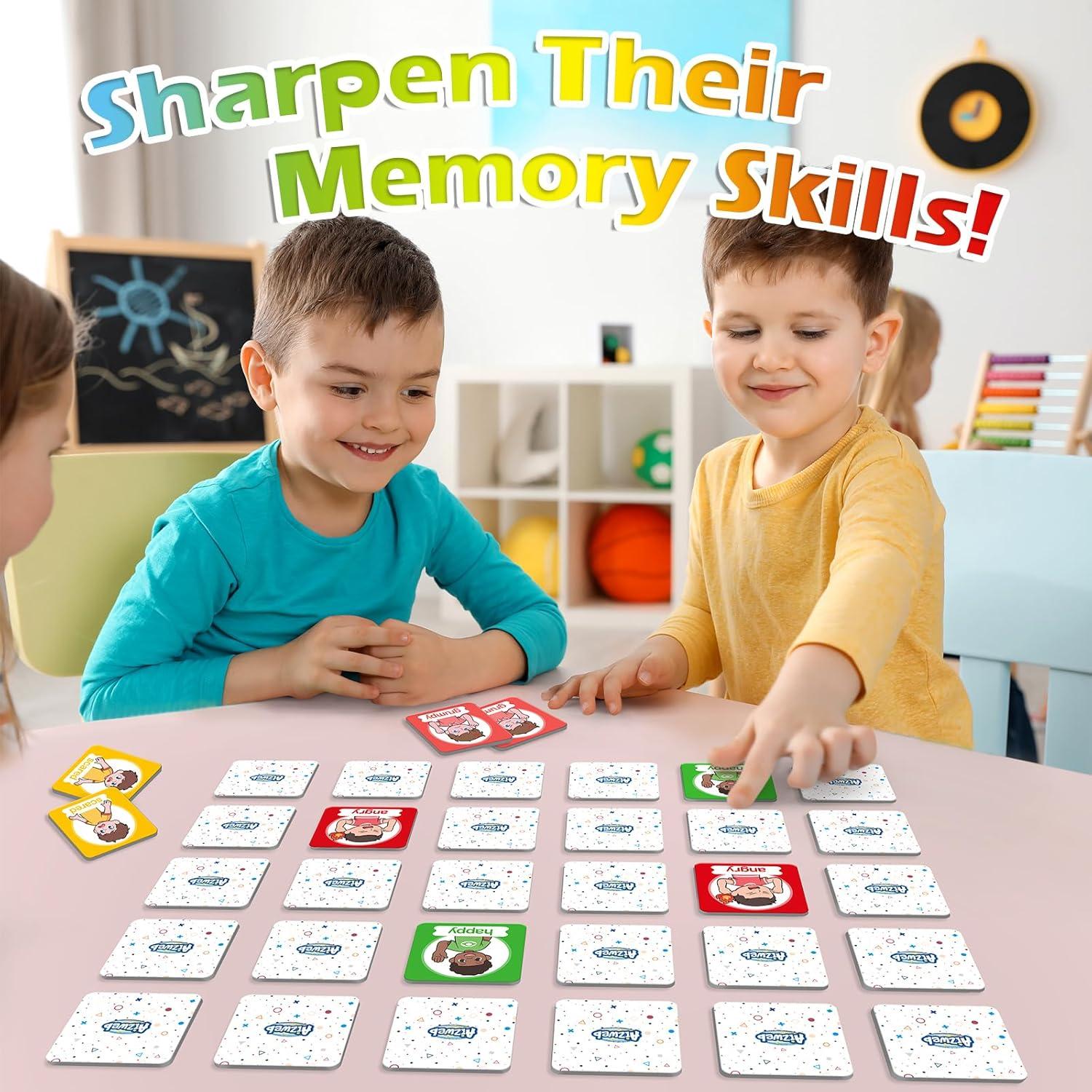 Juego de Memoria de Emociones Aizweb - 40 Tarjetas para Niños