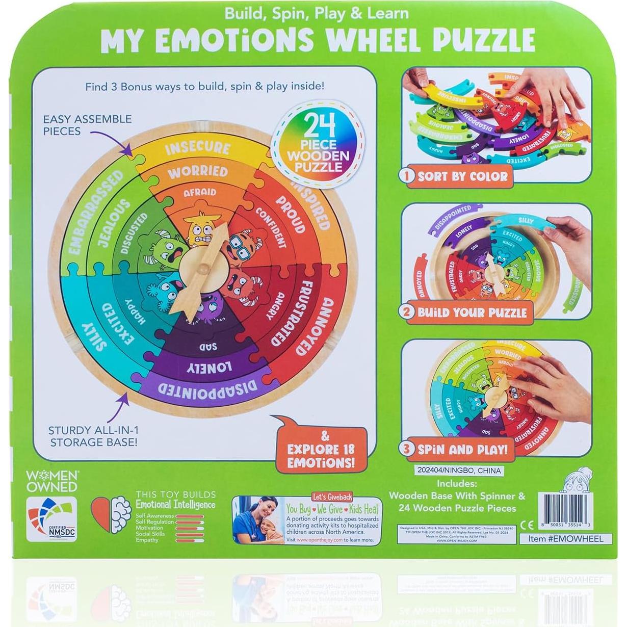Rompecabezas de Madera Abre La Alegría EMOWHEEL 20 Piezas