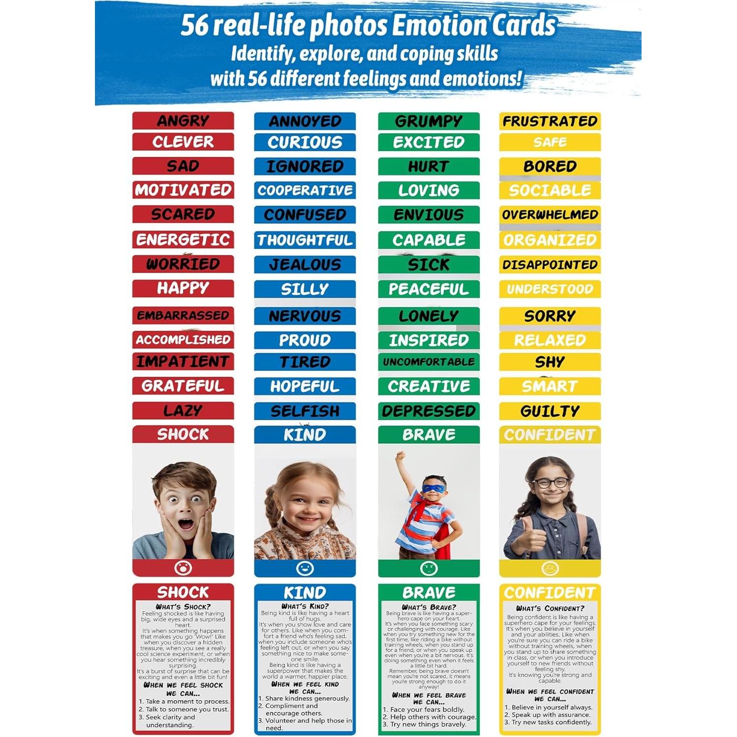 Juego de Aprendizaje Emocional Garybank para Niños - 56 Tarjetas