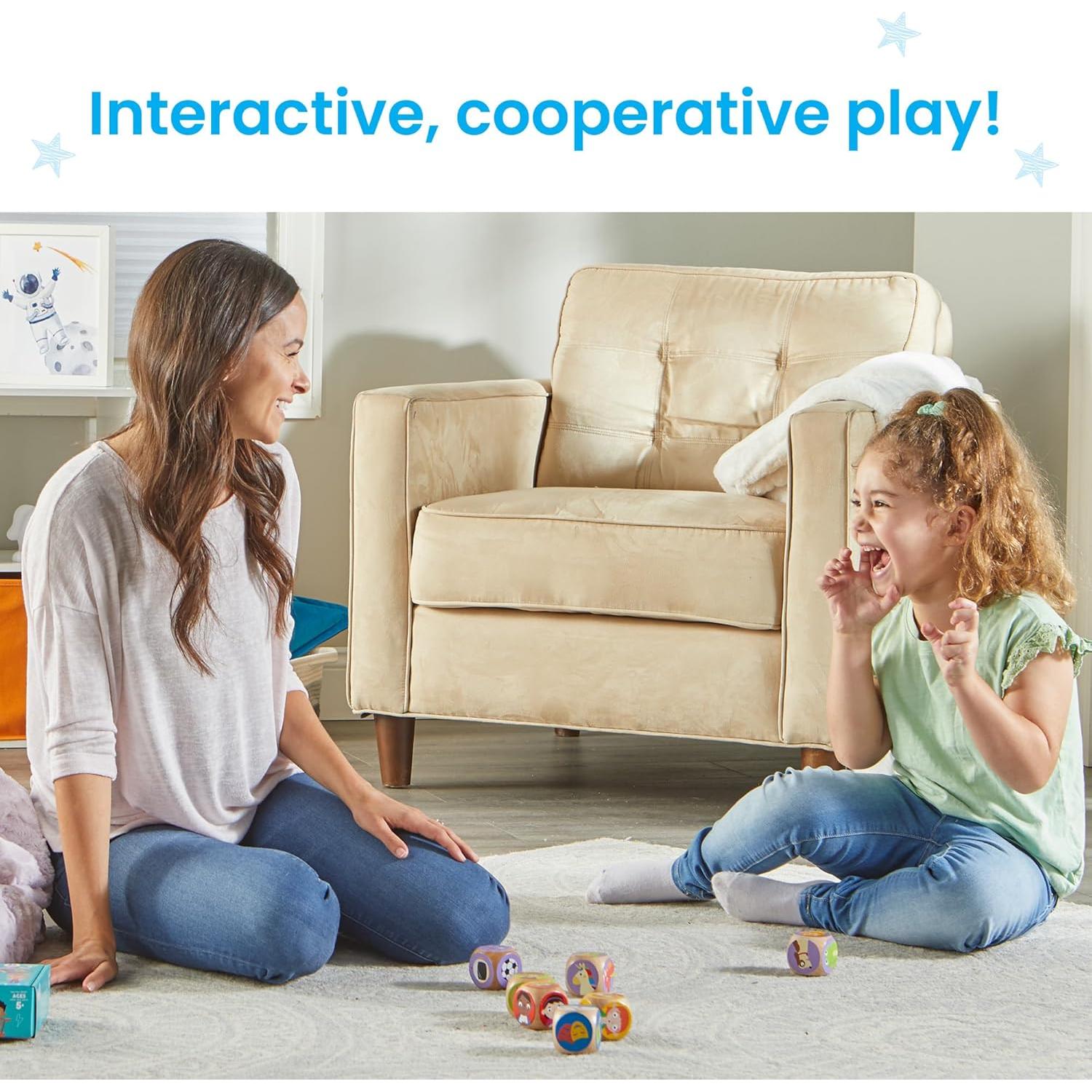 Juego de Dados Rolling for Feelings hand2mind - 7 Cubos de Madera