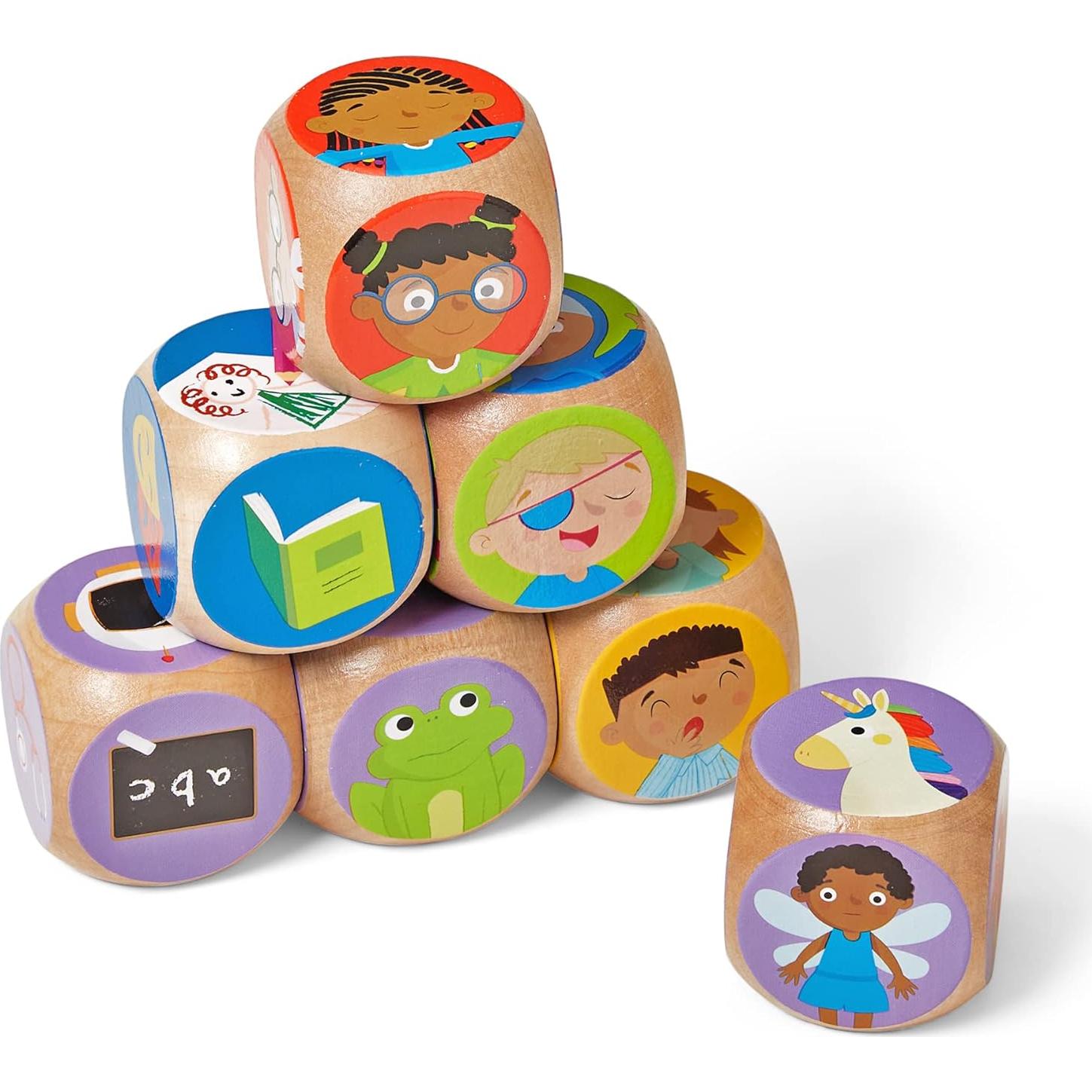 Juego de Dados Rolling for Feelings hand2mind - 7 Cubos de Madera