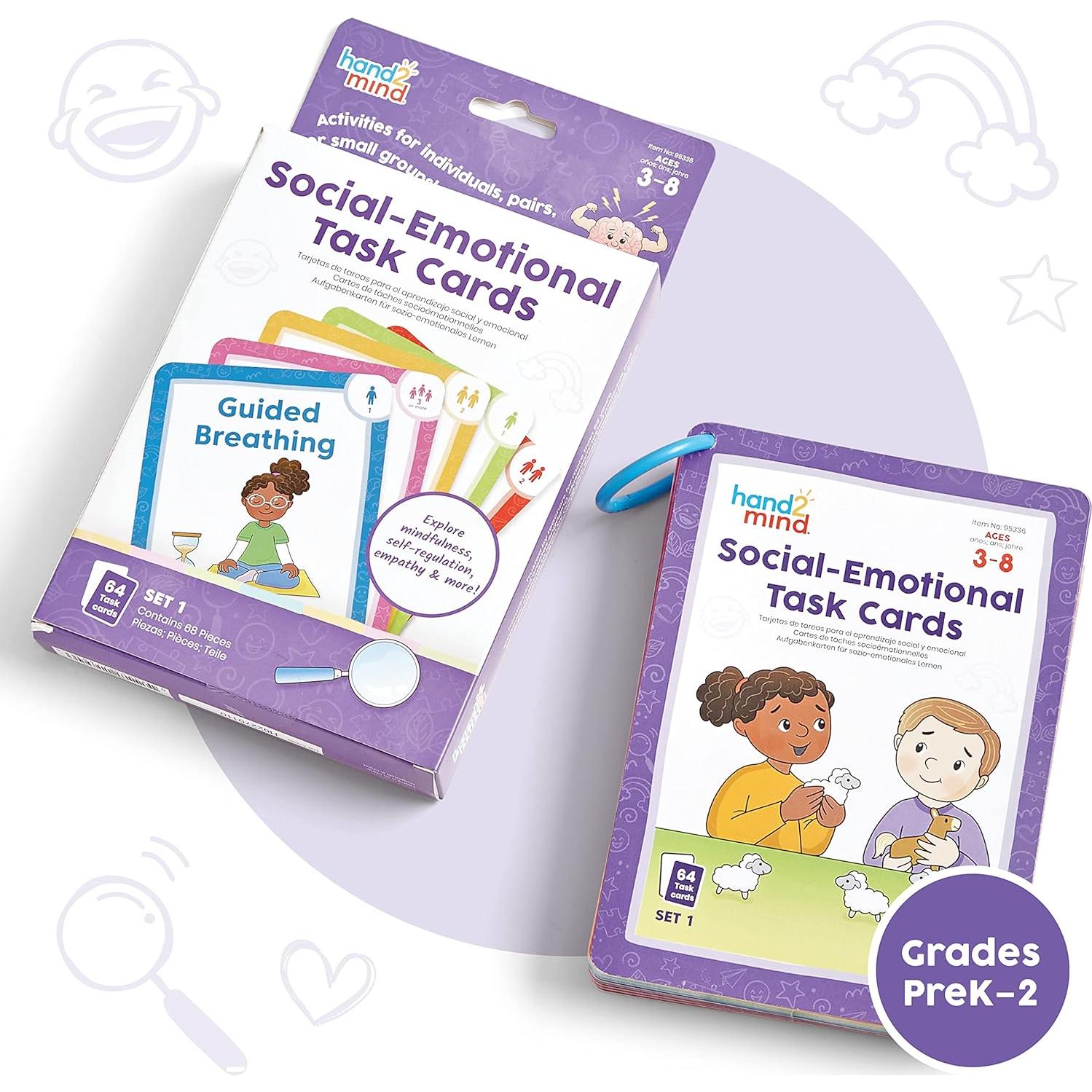 Tarjetas de Tarea Social Emocional hand2mind 64 Piezas 3+ Años