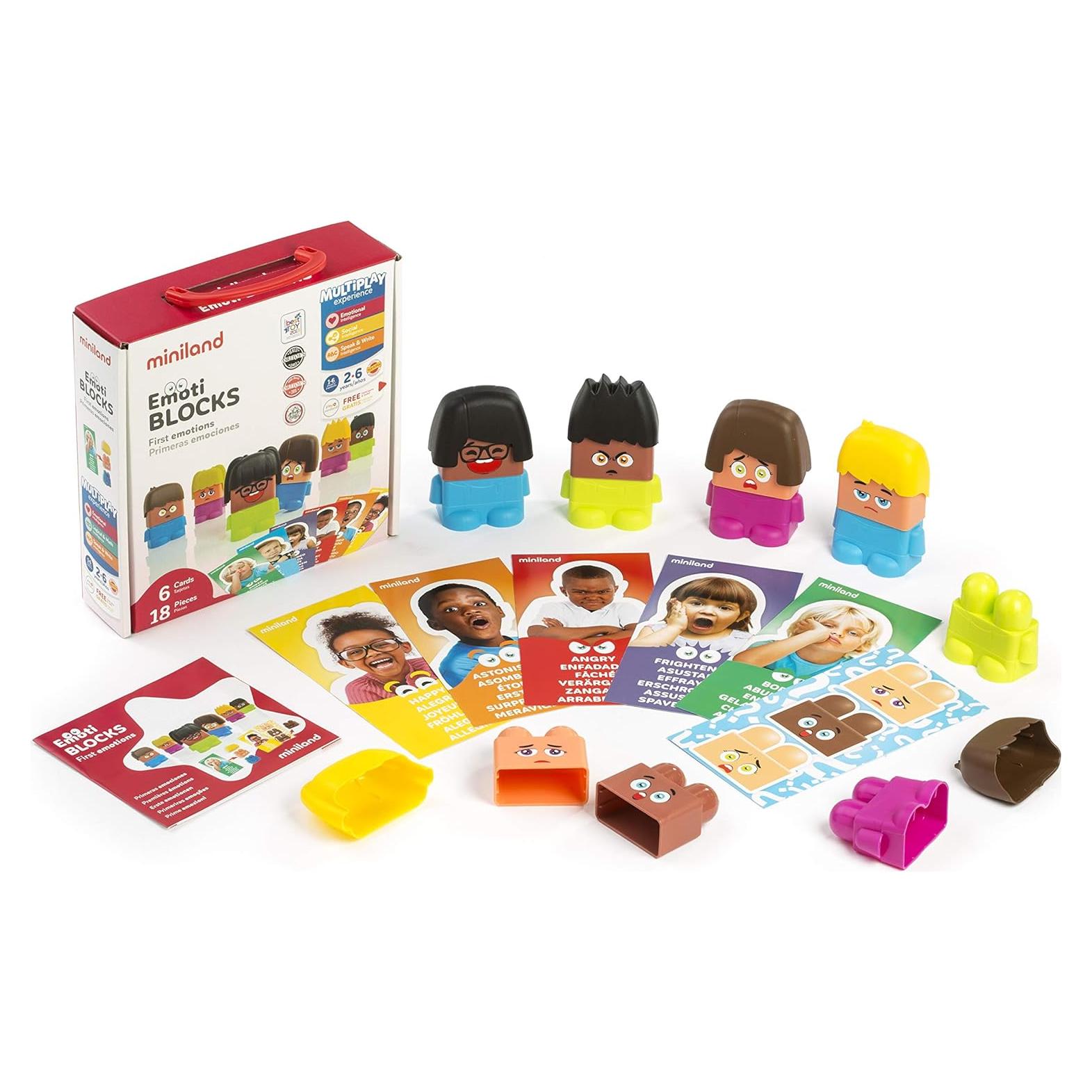 Miniland Emotiblocks Juguete Educativo 2-6 Años 18 Piezas
