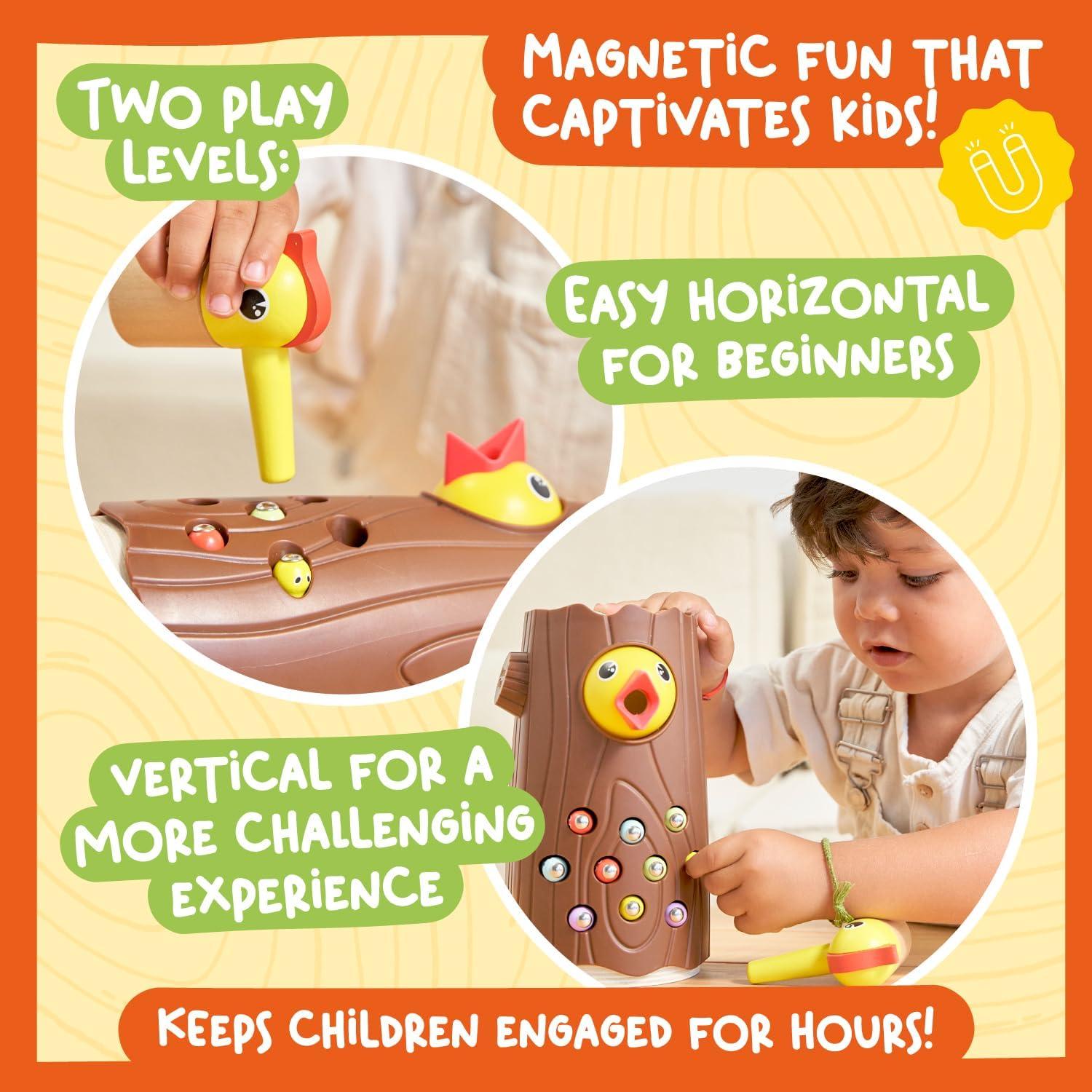 Juguete Magnético Montessori Nene Toys Pájaro Carpintero 420g