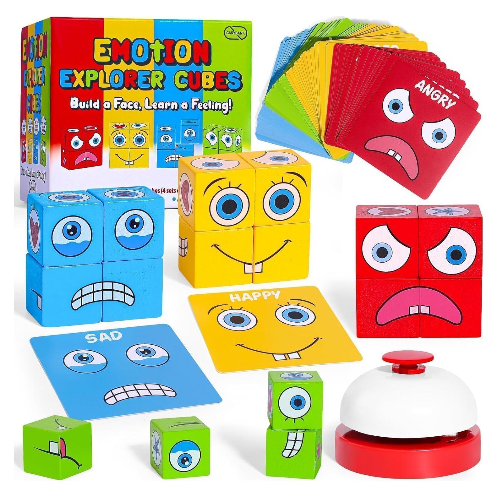 Juego de Cubos de Emociones Garybank para Niños 3+