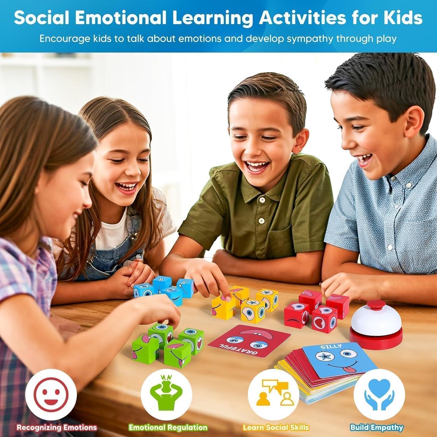 Juego de Cubos de Emociones Garybank para Niños 3+