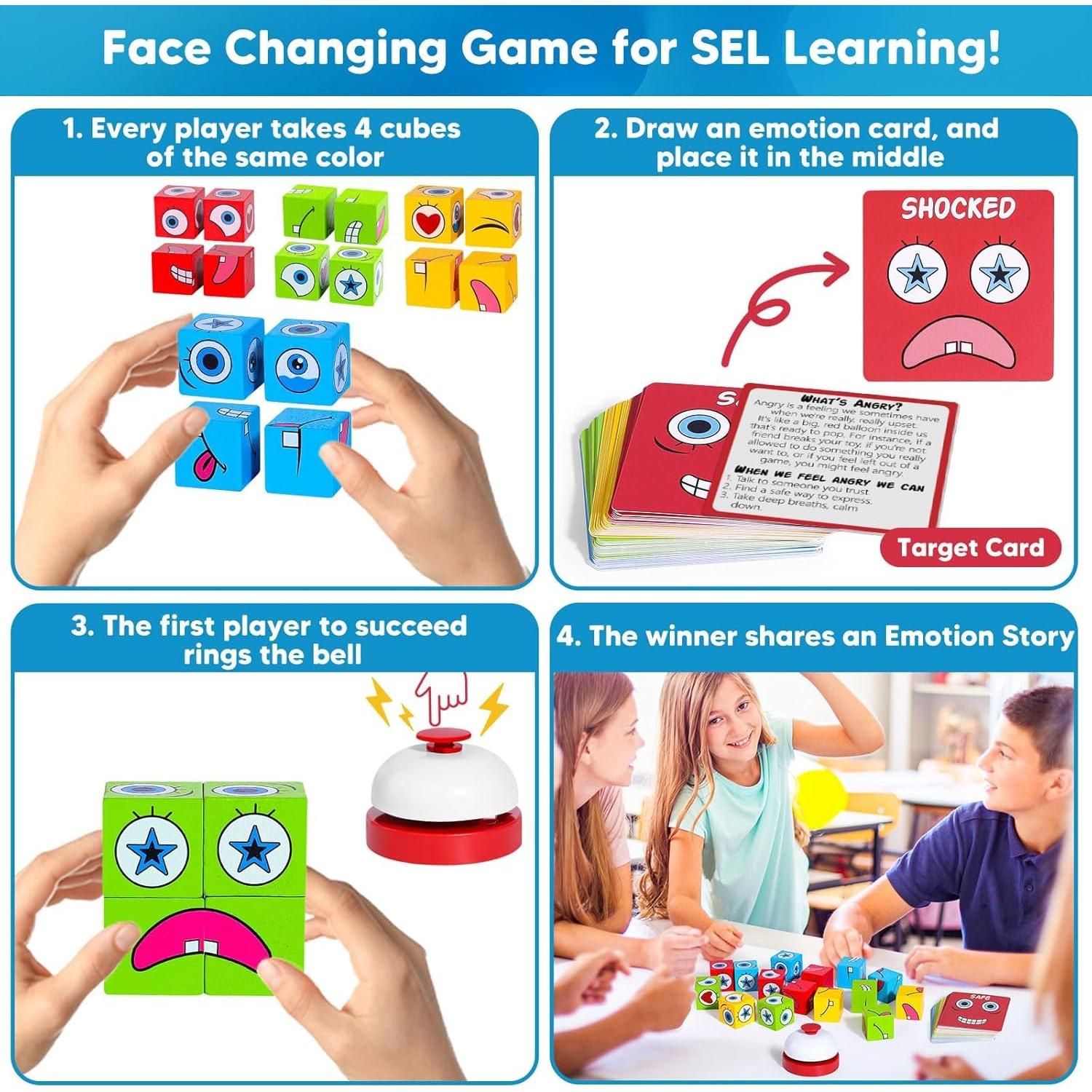 Juego de Cubos de Emociones Garybank para Niños 3+