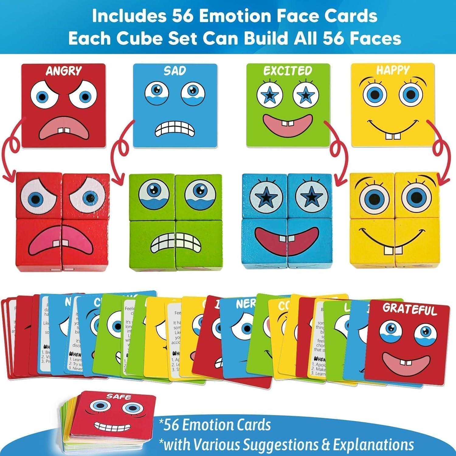 Juego de Cubos de Emociones Garybank para Niños 3+