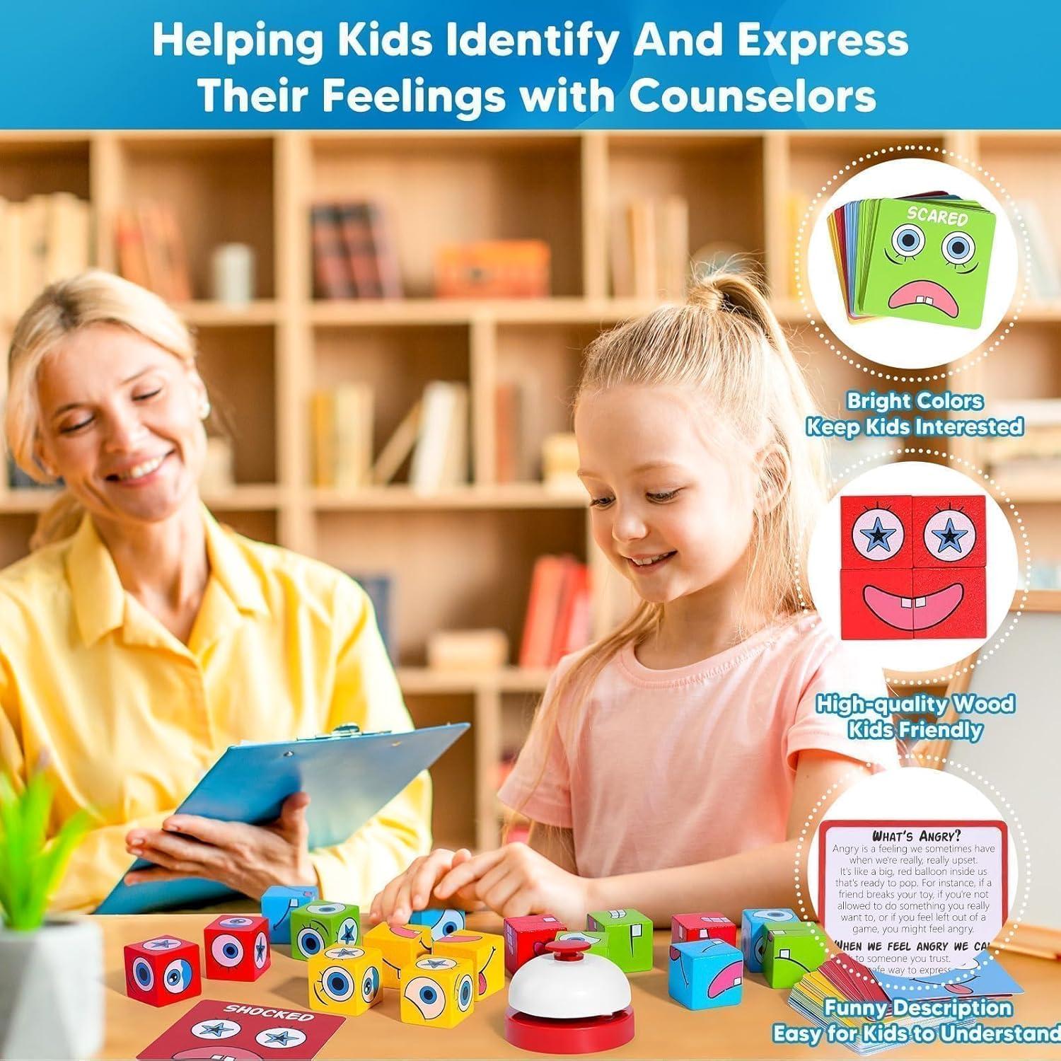 Juego de Cubos de Emociones Garybank para Niños 3+