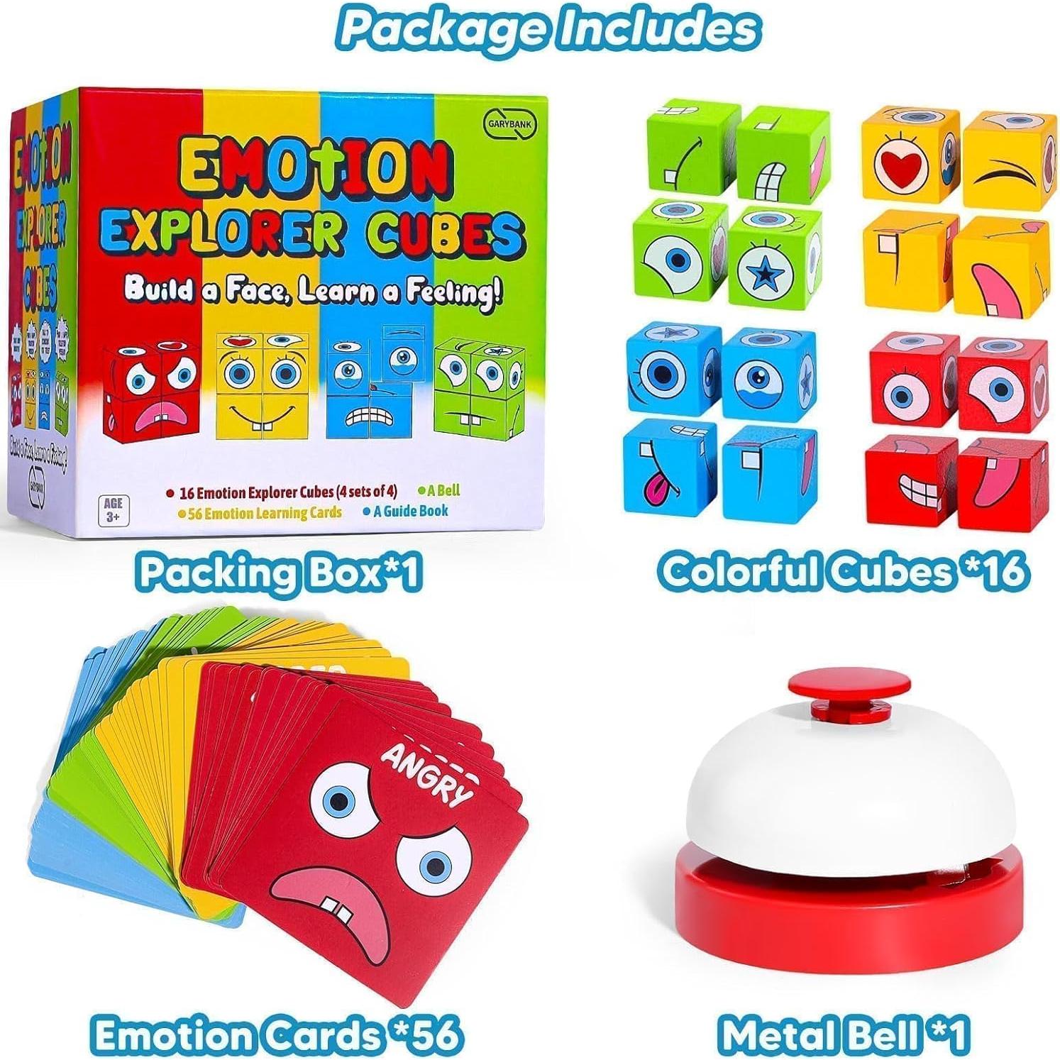 Juego de Cubos de Emociones Garybank para Niños 3+