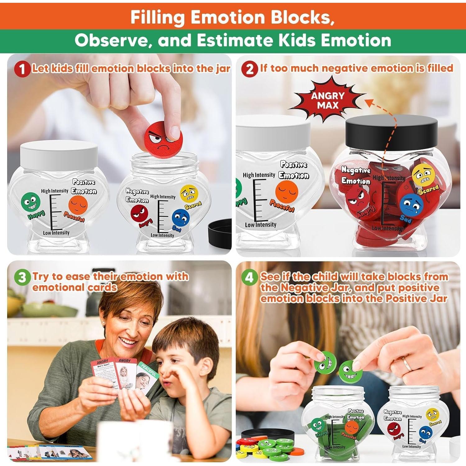 Tarro de Emociones Garybank para Niños con 56 Tarjetas