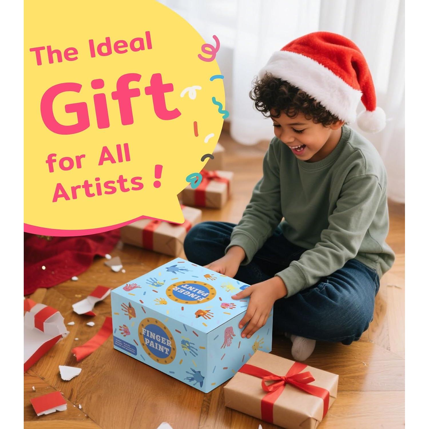 Pintura de Dedos Lavable TMOL 40 PCS No Tóxica 60ml 10 Colores