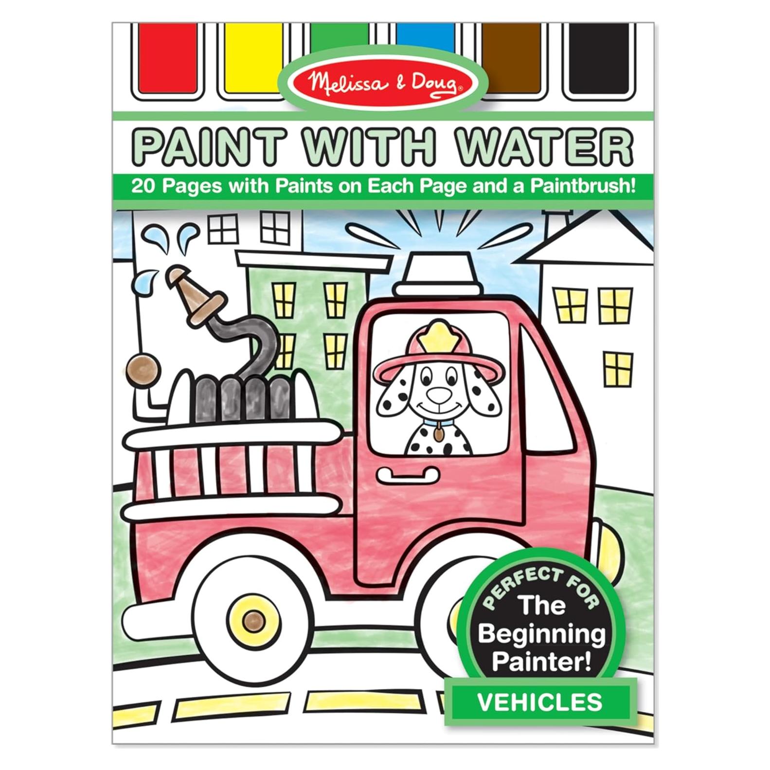 Melissa & Doug Pintar Con Agua Vehículos - 20 Páginas para Colorear