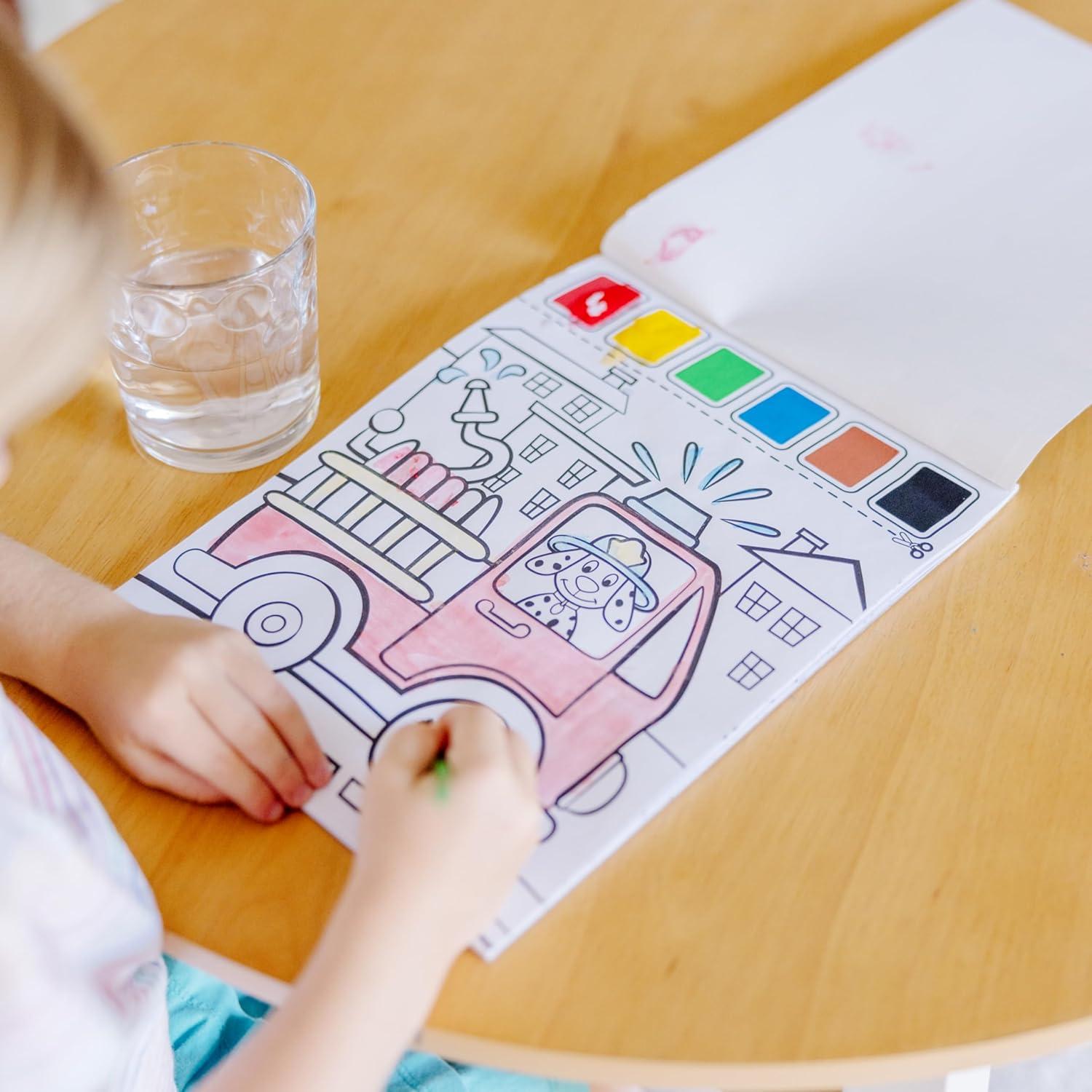 Melissa & Doug Pintar Con Agua Vehículos - 20 Páginas para Colorear