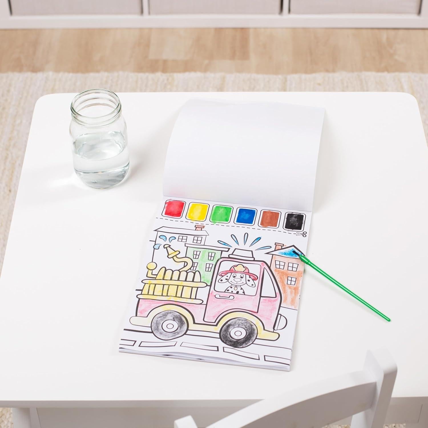 Melissa & Doug Pintar Con Agua Vehículos - 20 Páginas para Colorear
