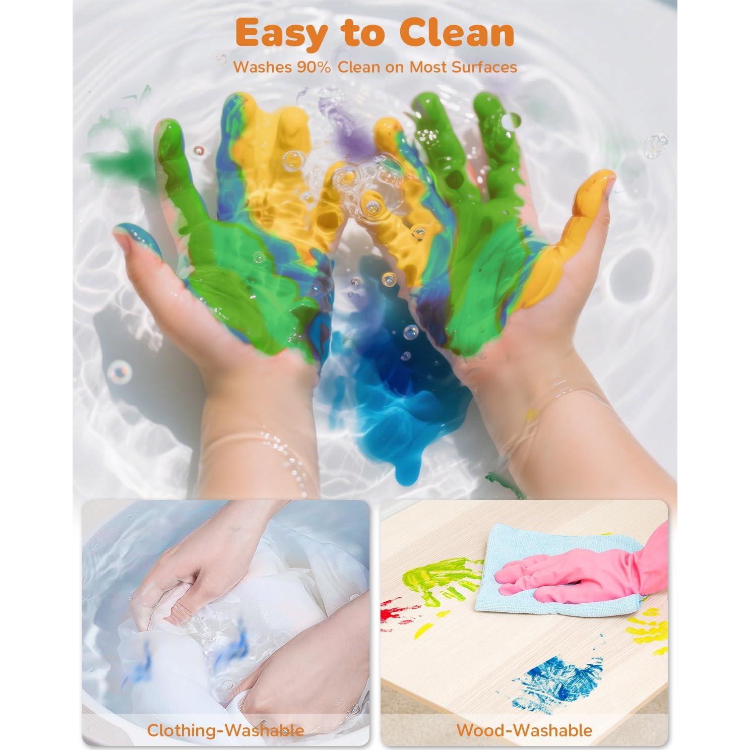 Pintura de Dedos Lavable JUPITEARTH 12 Colores No Tóxica 36ml