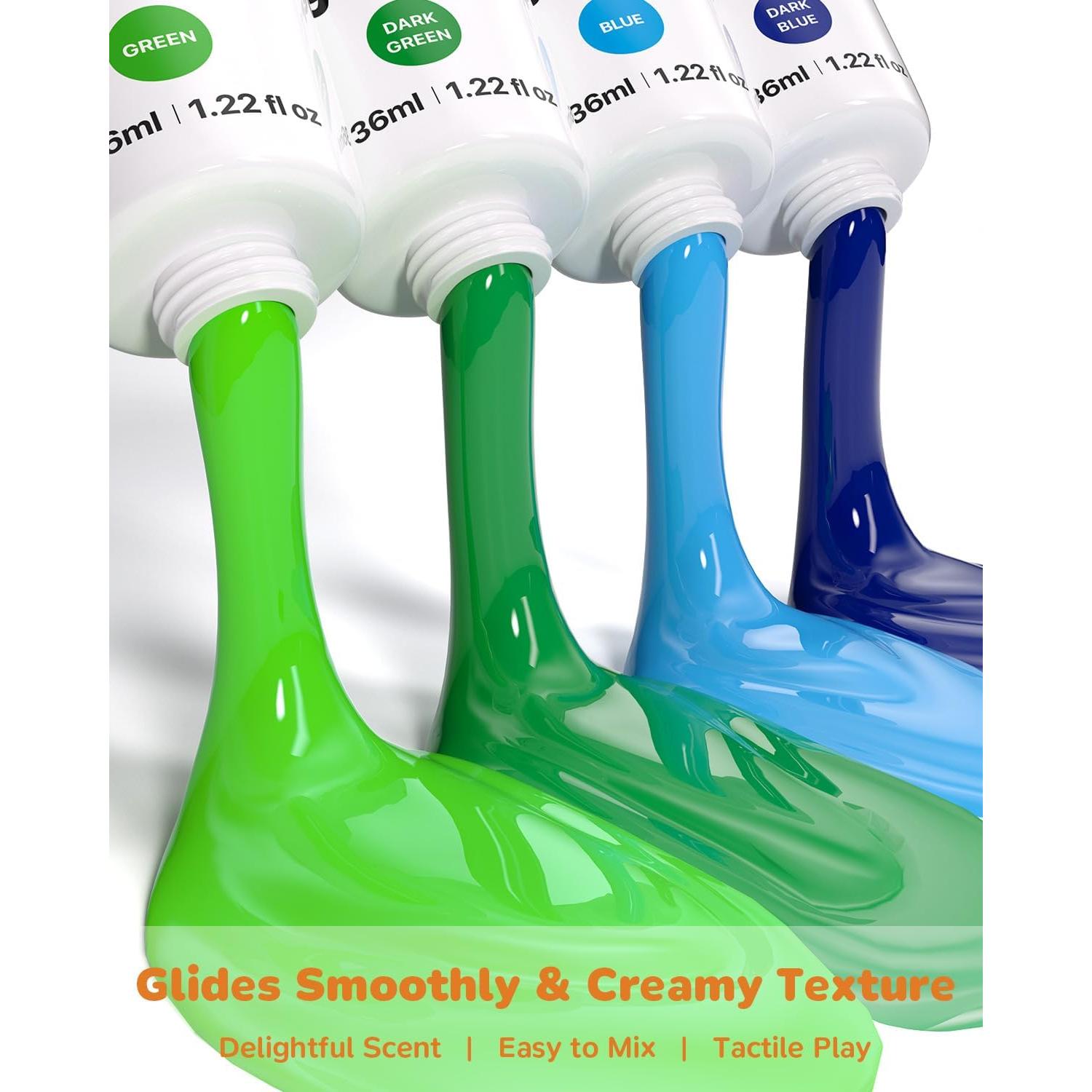 Pintura de Dedos Lavable JUPITEARTH 12 Colores No Tóxica 36ml