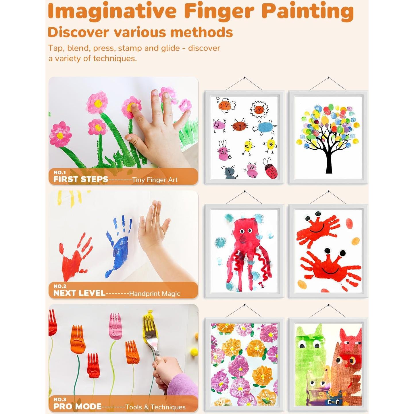 Pintura de Dedos Lavable JUPITEARTH 12 Colores No Tóxica 36ml