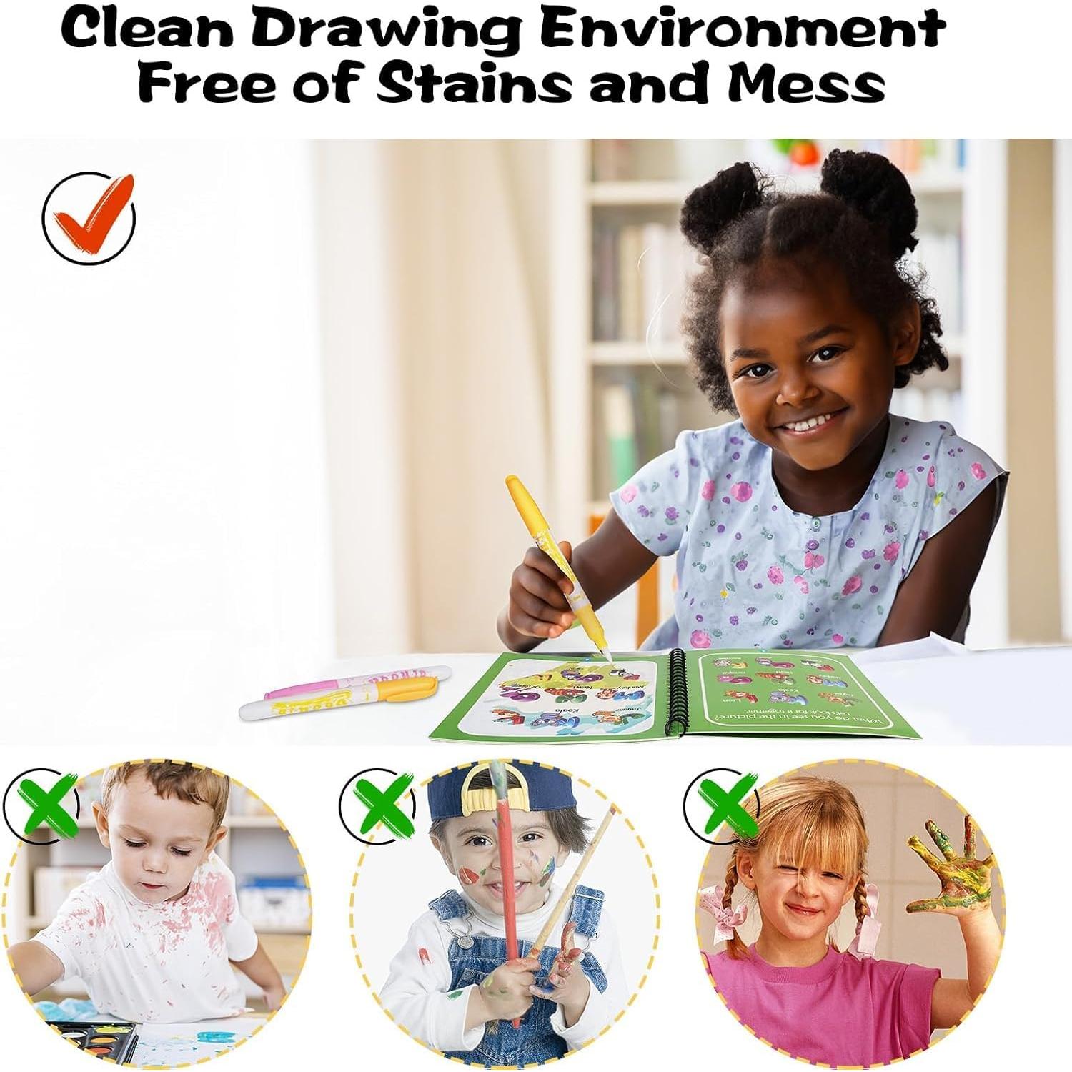 Libros de Colorear con Agua AIRBLOW para Niños 3-5 Años - 6 Paquete