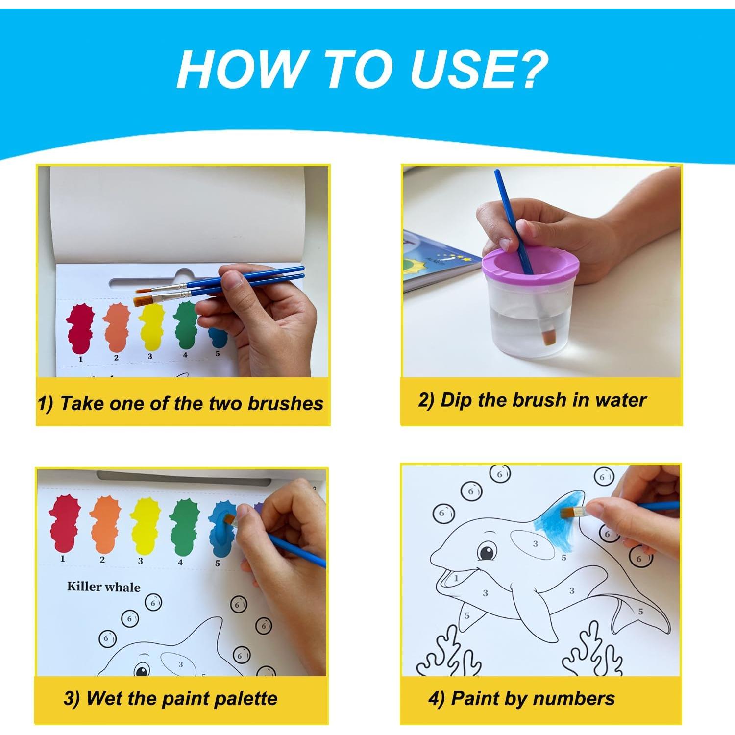 Libro de Pintura con Agua ALNETI Vida Oceánica 20 Páginas