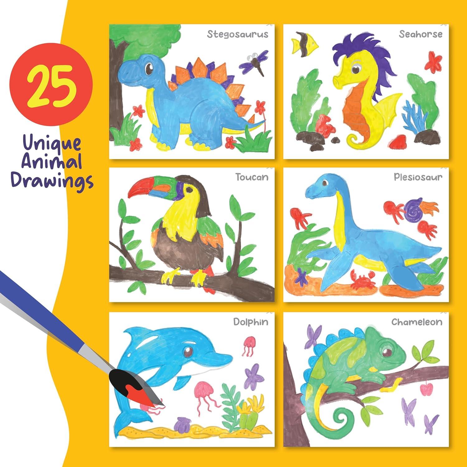 Libro de Colorear con Agua Dan&Darci - 25 Diseños Animales