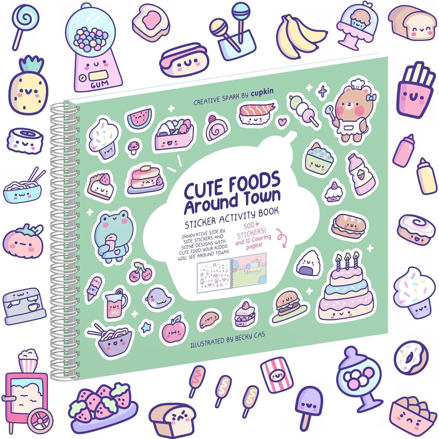 Libro de Pegatinas Comidas Lindas Cupkin - 500+ Pegatinas