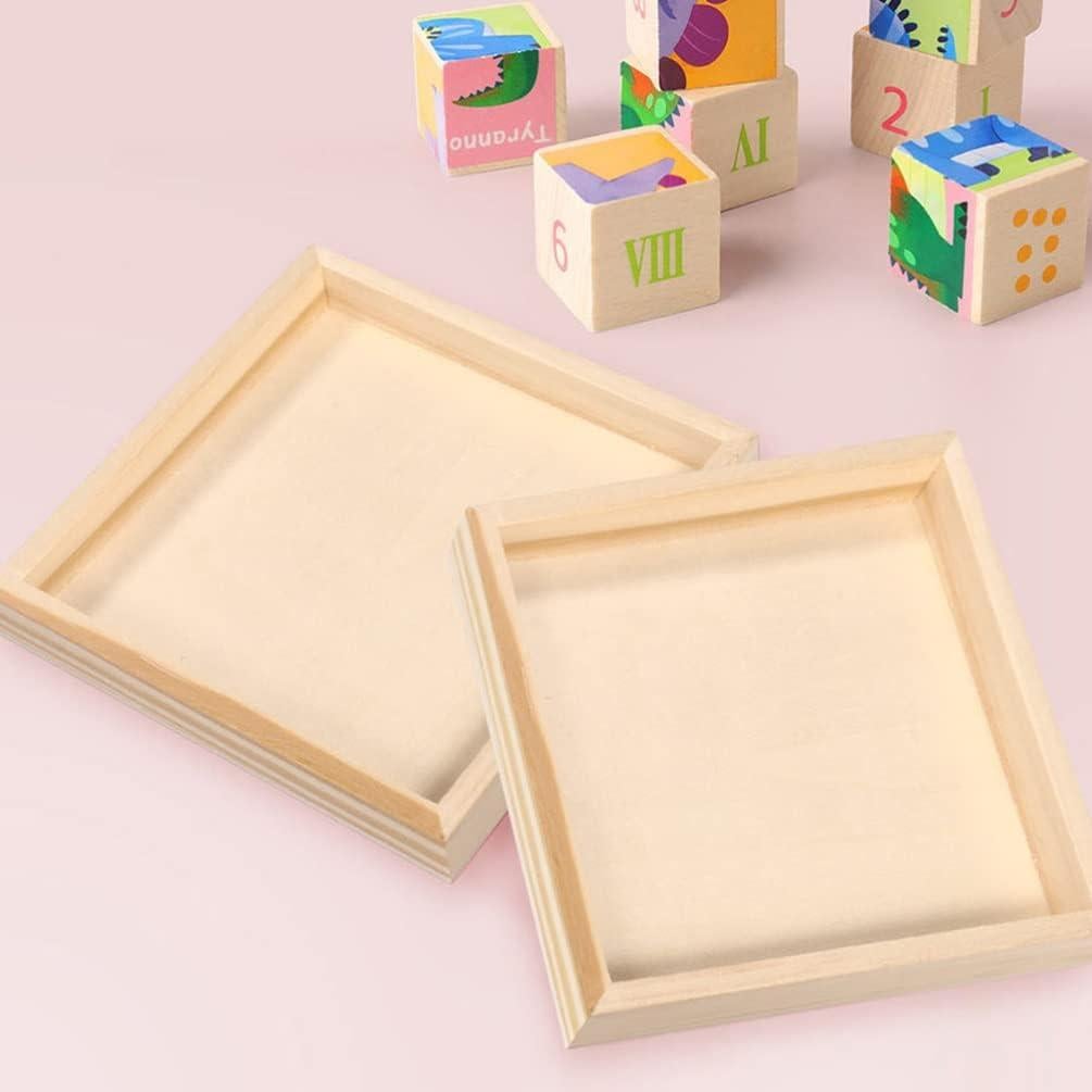 Juego de 5 Bandejas de Madera Anidadas SEWACC Cuadradas