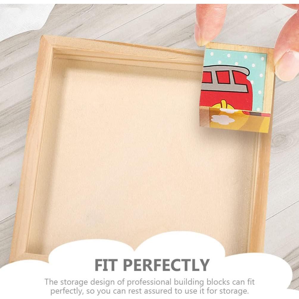 Juego de 5 Bandejas de Madera Anidadas SEWACC Cuadradas