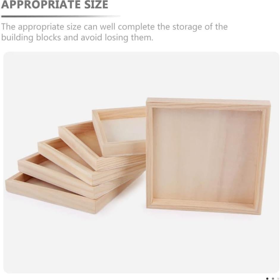 Juego de 5 Bandejas de Madera Anidadas SEWACC Cuadradas