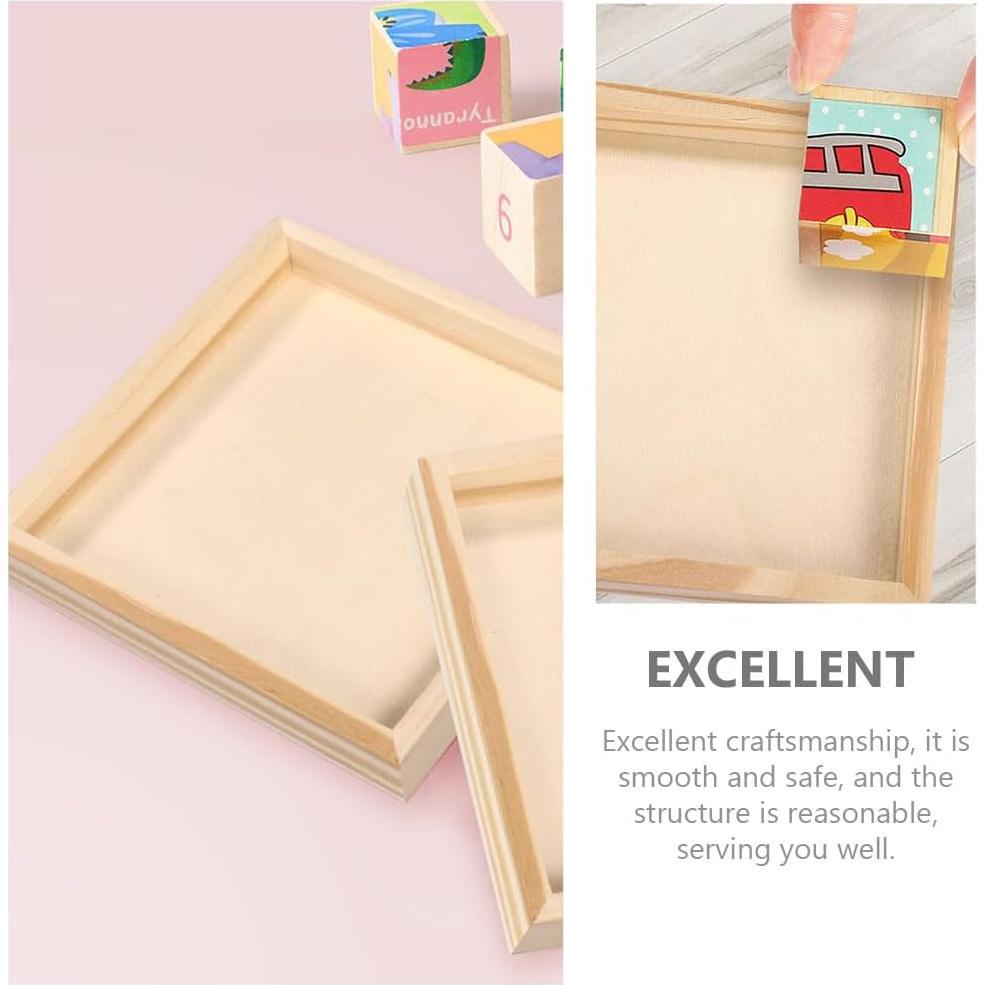 Juego de 5 Bandejas de Madera Anidadas SEWACC Cuadradas