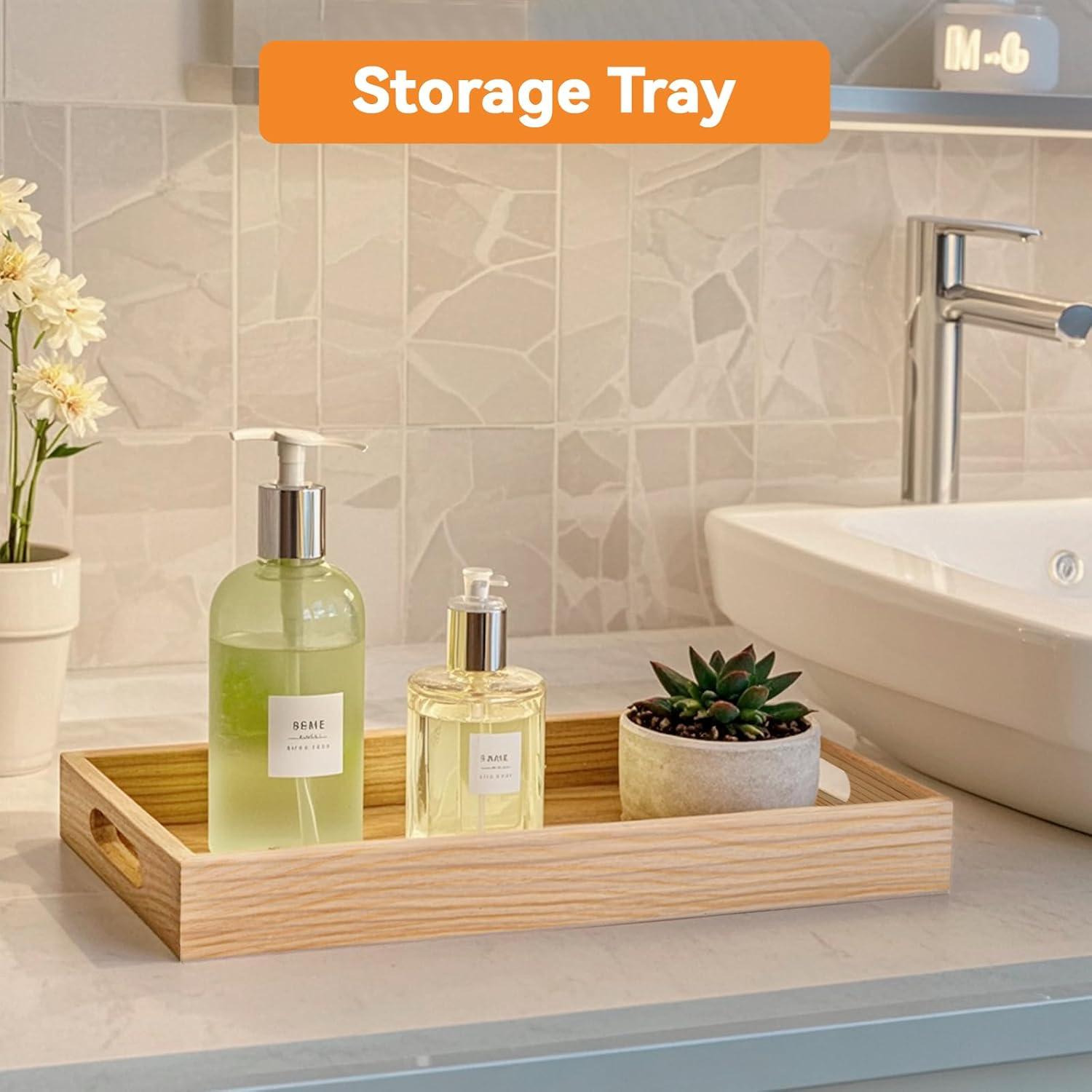 Bandejas de Madera PONGJA - 2 Piezas Rectangulares 40.6x25.4cm