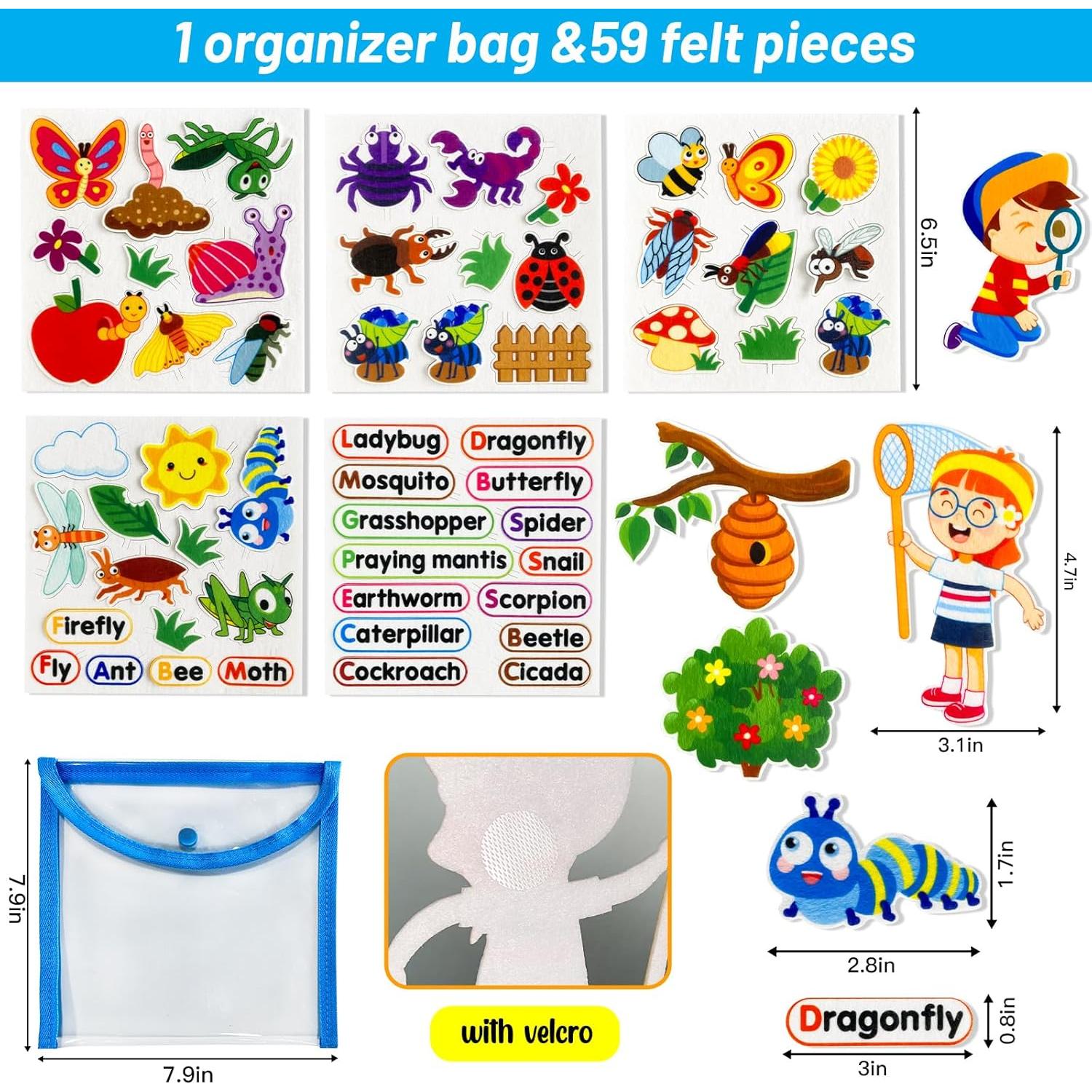 Kit de Juego Interactivo PENGFULL Piezas de Fieltro Insecto