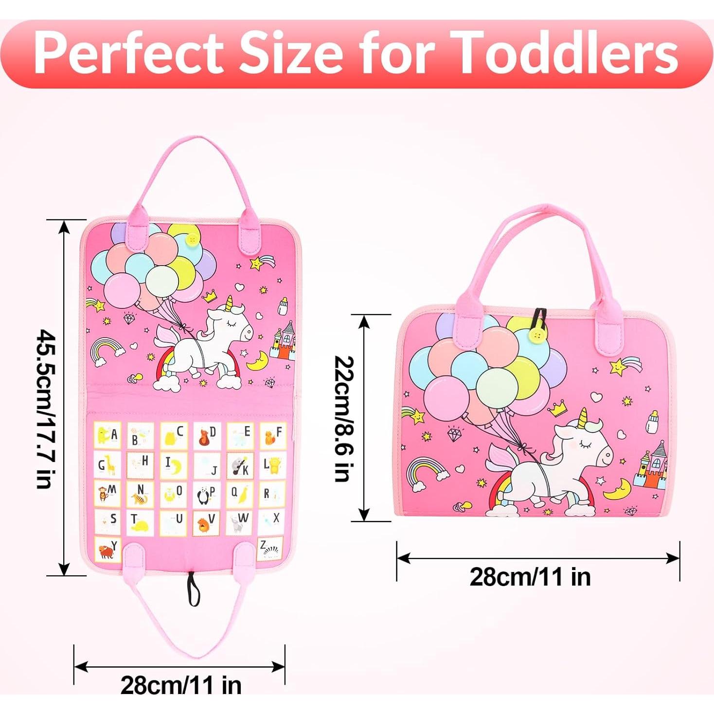 Tablero Ocupado Montessori Whizturtle Rosa 8 en 1 para Niños