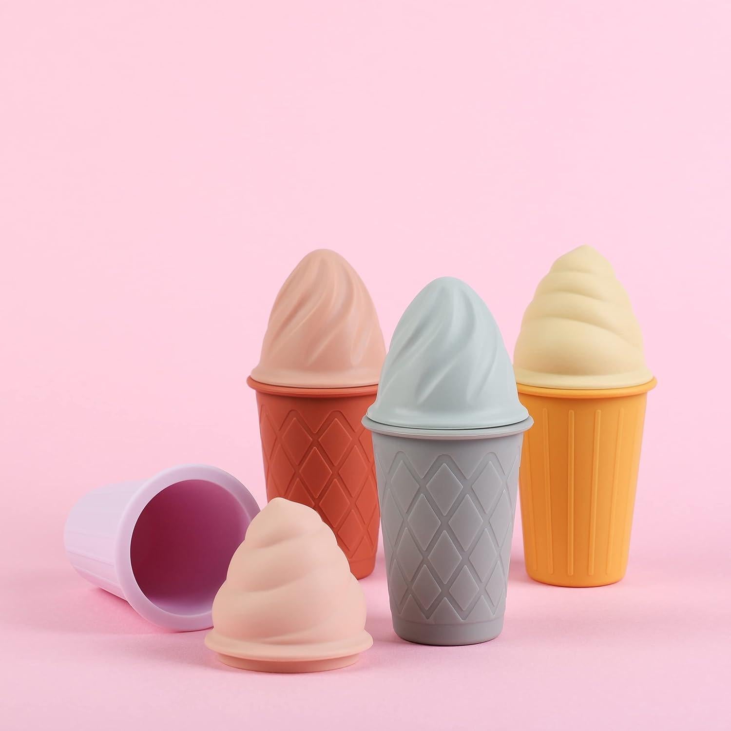 Set de Juguetes de Arena de Helado BLUE GINKGO - 4 Piezas de Silicona