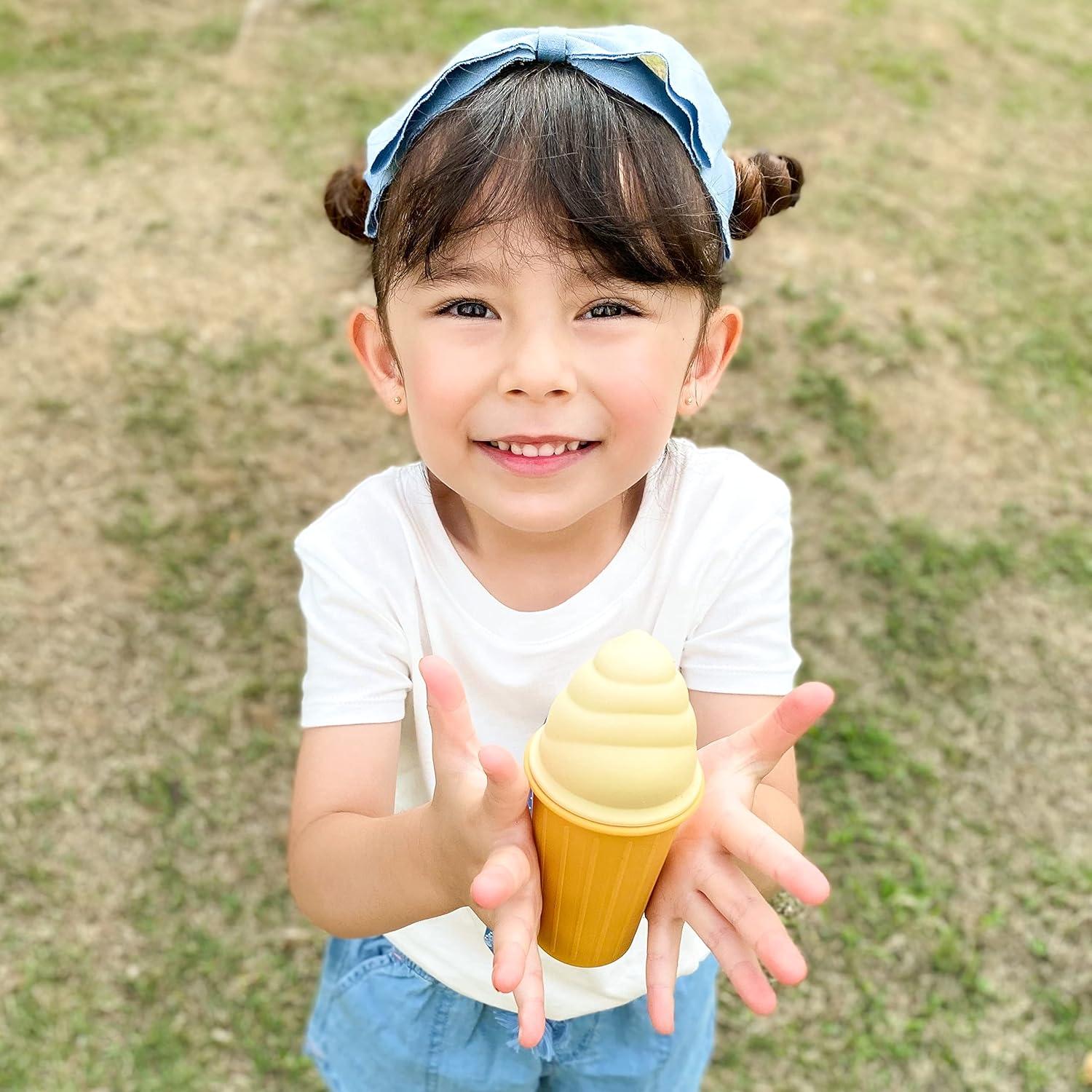 Set de Juguetes de Arena de Helado BLUE GINKGO - 4 Piezas de Silicona