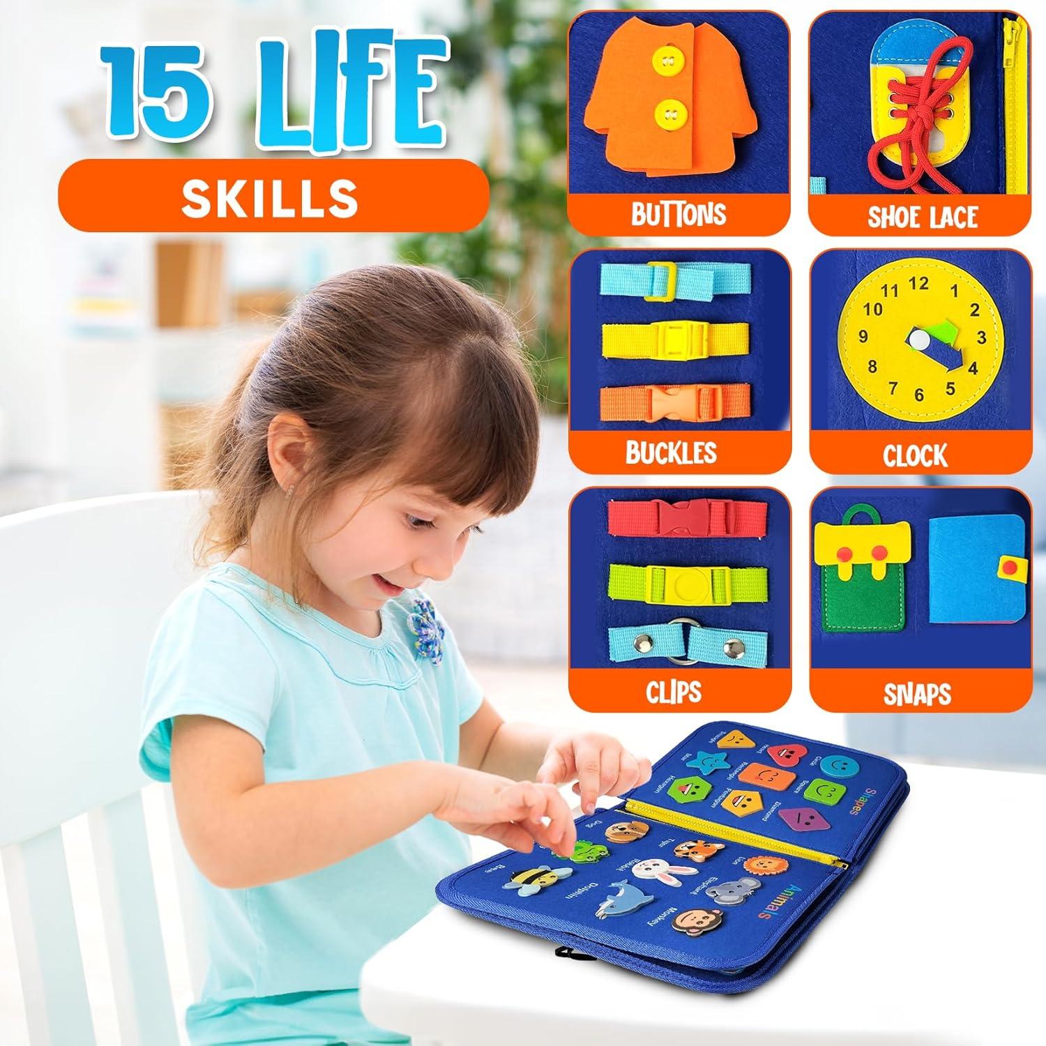 Busy Board Montessori Juguete Educativo 8 Páginas 21 Actividades